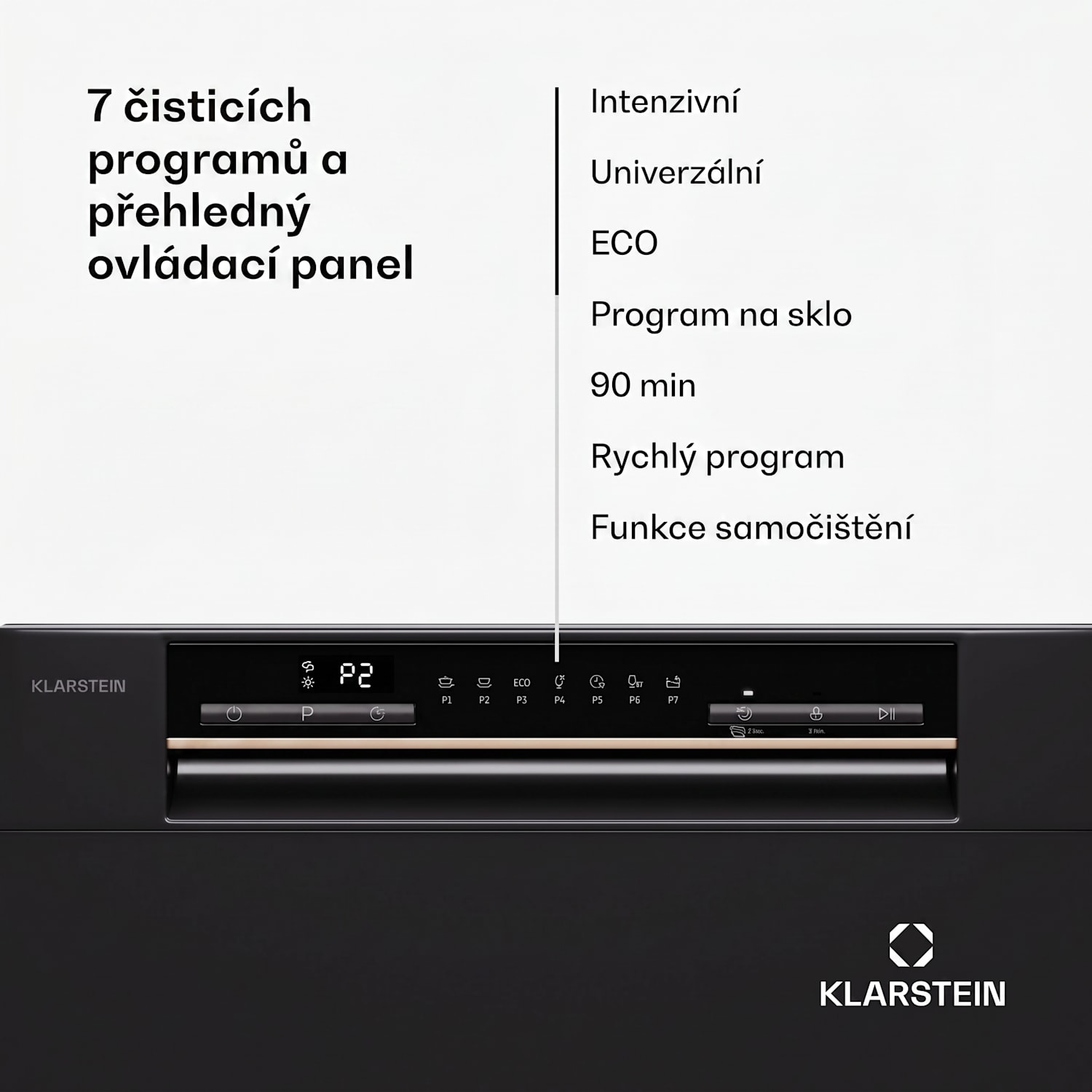 Amazonia Eco 8, myčka nádobí Černá