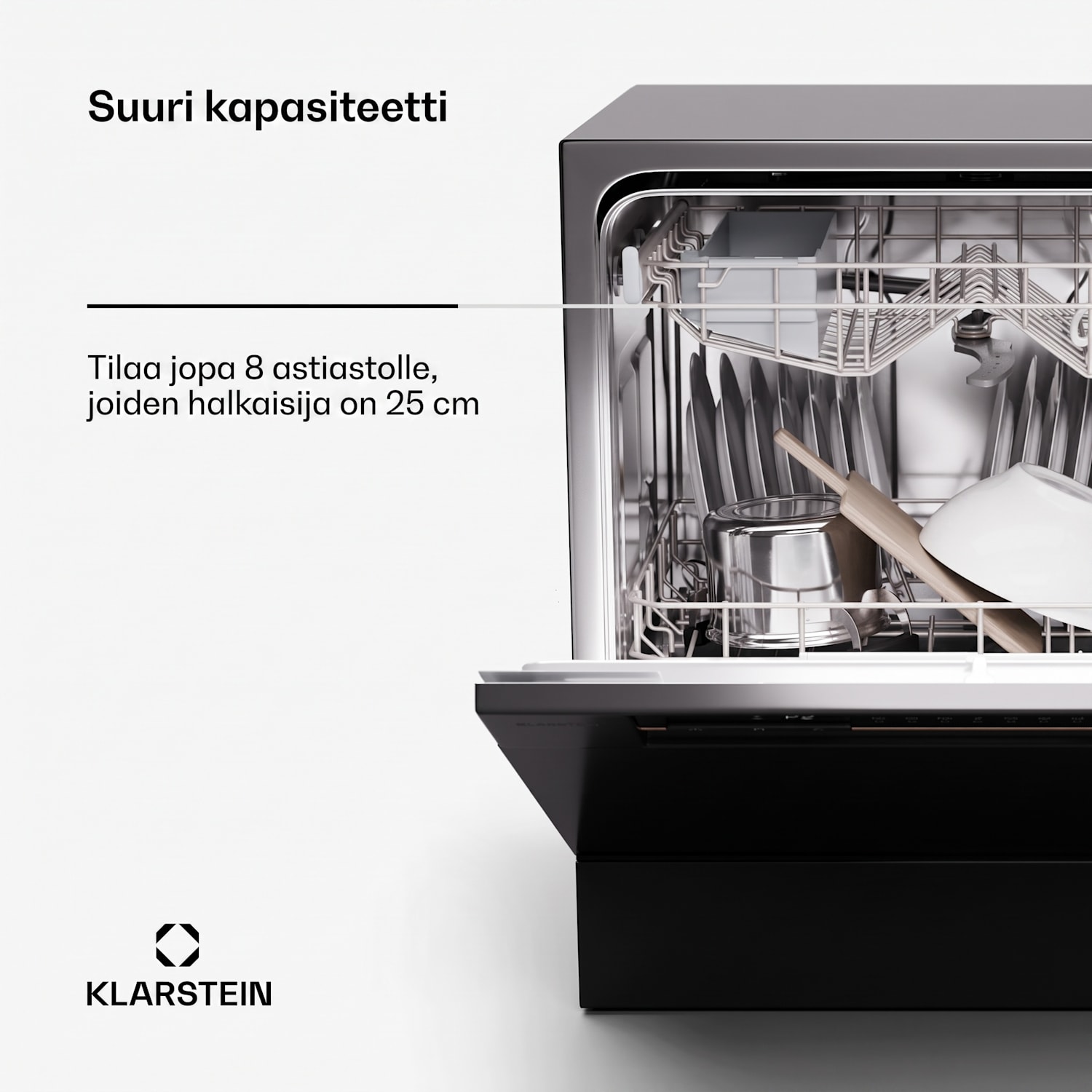 CloudShade markiisi | Älykäs ohjaus | UV-suoja | Seinälle asennettava 250 cm | Avoin taitettava varsi markiisi | Tummanharmaa