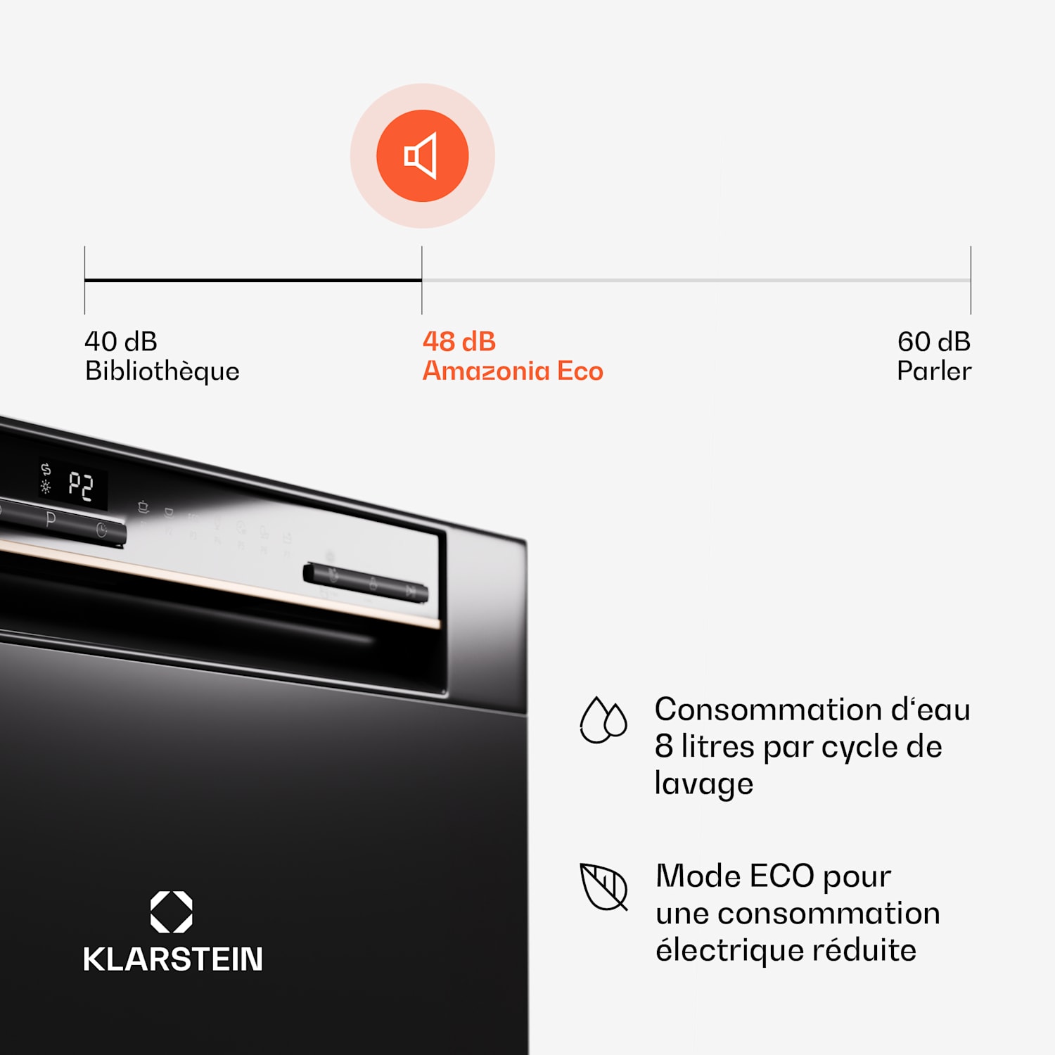 Amazonia Eco 8 vaatwasser Zwart