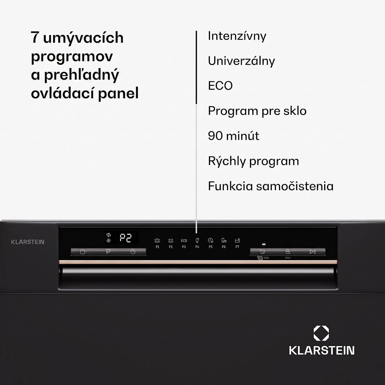 Amazonia Eco 8, umývačka riadu Čierna