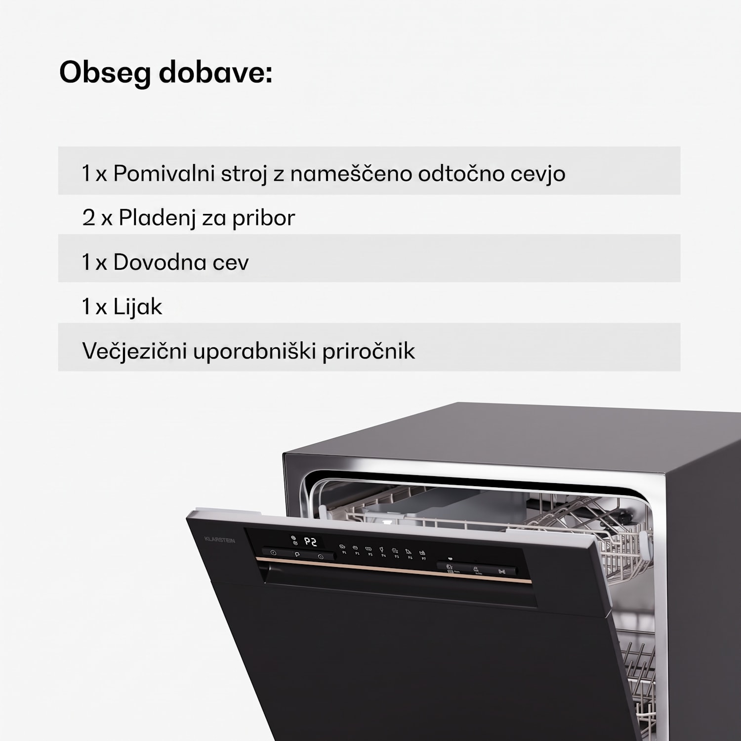 Amazonia Eco 8, pomivalni stroj Črna