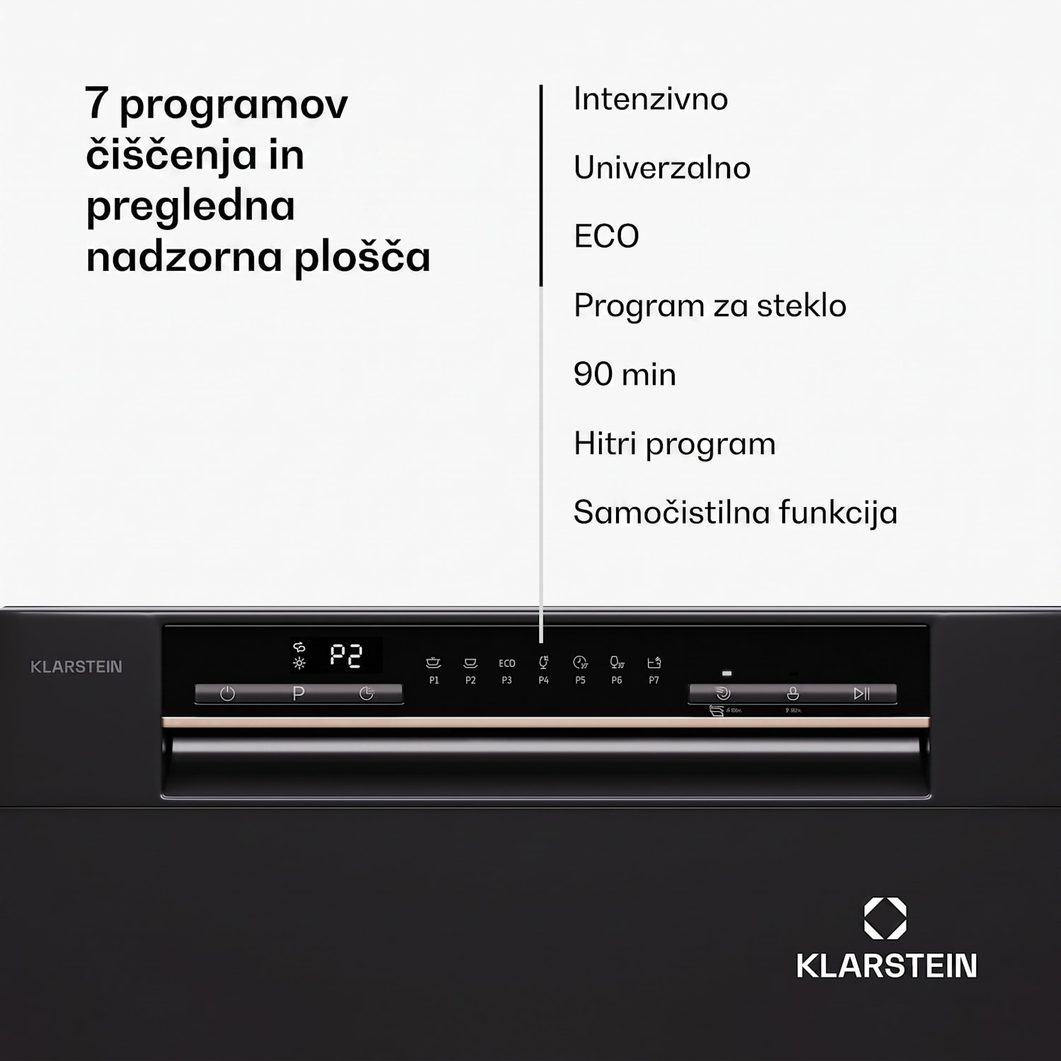 Amazonia Eco 8, pomivalni stroj Črna