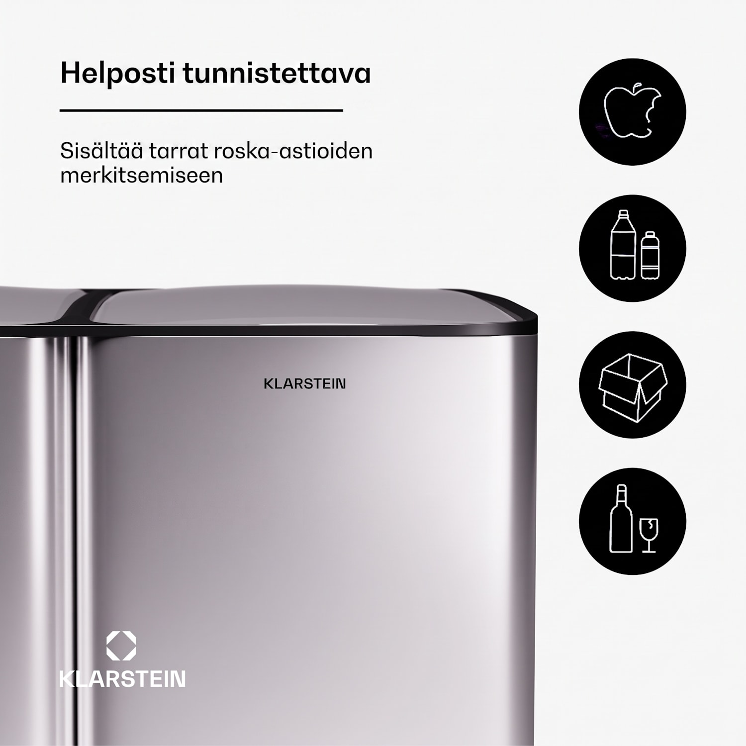 Tiyo 3-in-1 jäteastia 60 L irrotettavalla sisäastiolla Soft-Close 60 L | Ruostumaton Teräs