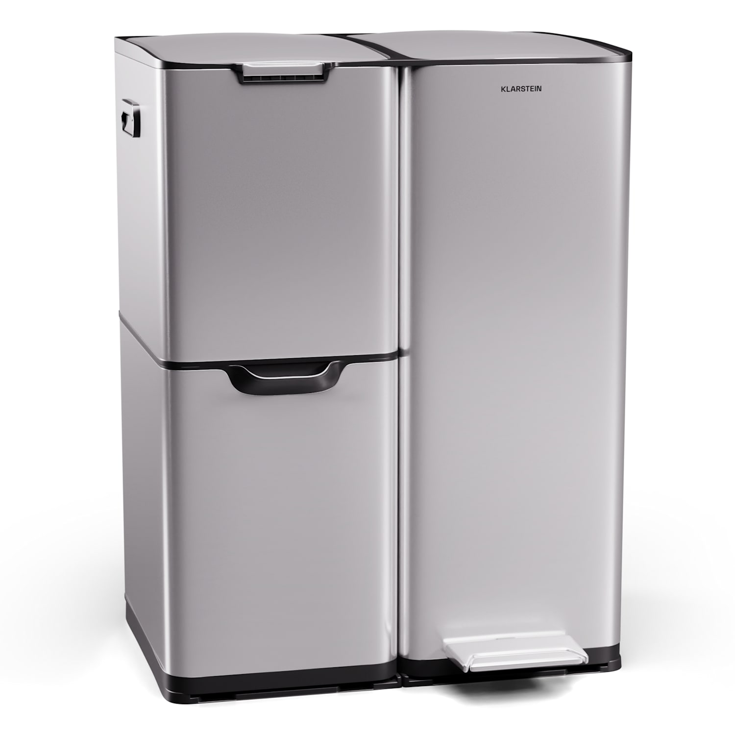 Tiyo 3-in-1 waste bin 60 L removable soft-close bucket 60 L | Stainless Steel