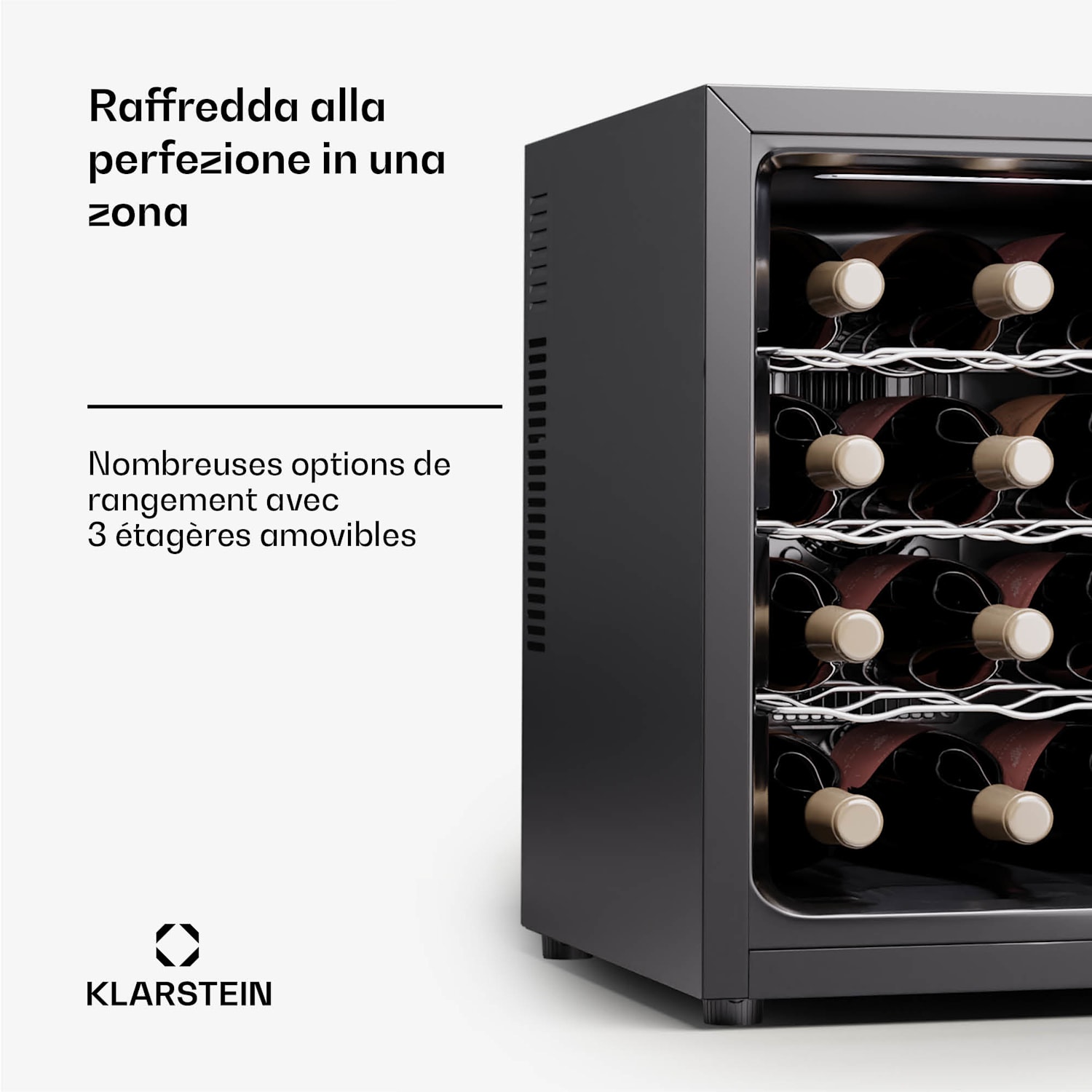 Silent Vino 12 Uno wijnkoelkast 31 l / 12 fl 5-18 °C touch 31 Ltr | 1 koelzone | Zwart