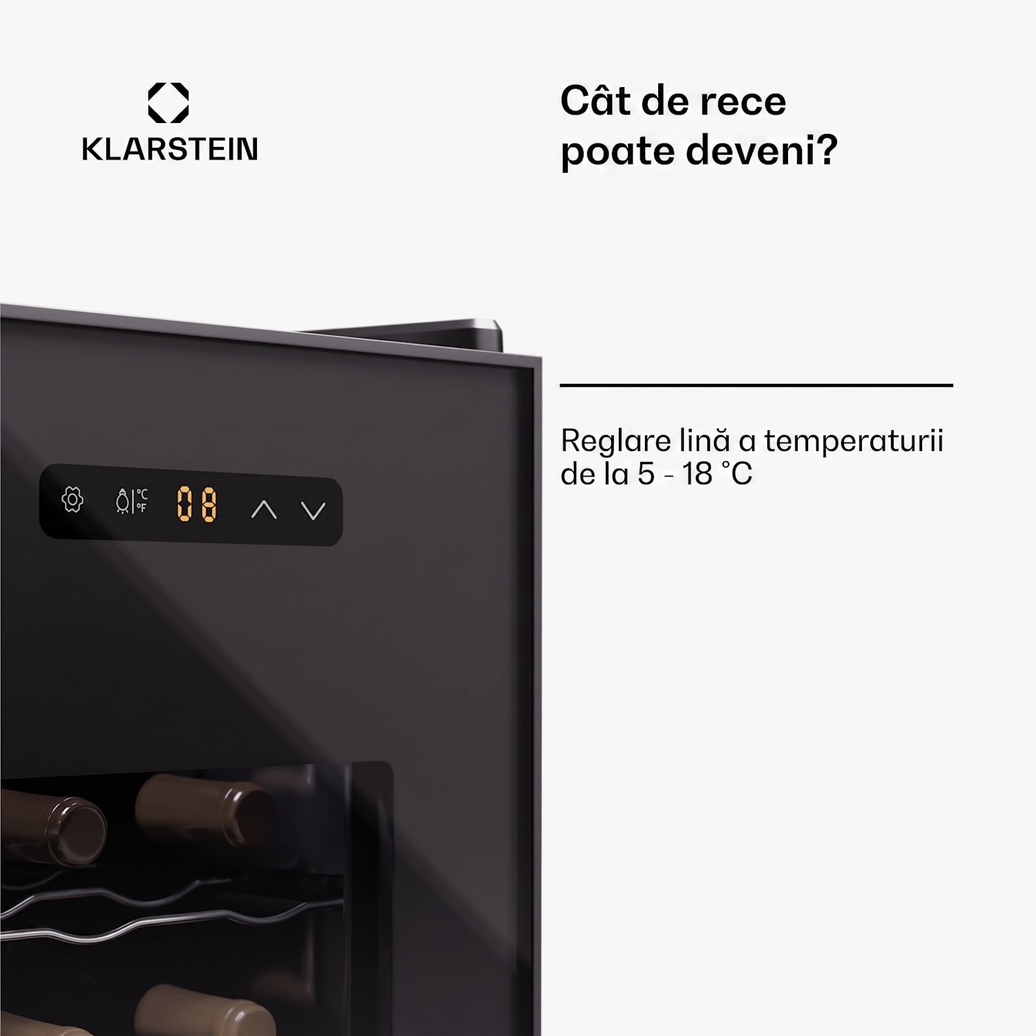 Silent Vino 12 Uno, răcitor de vinuri, 31 l / 12 sticle, 5-18 °C, tactil 31 Ltr | 1 | Negru