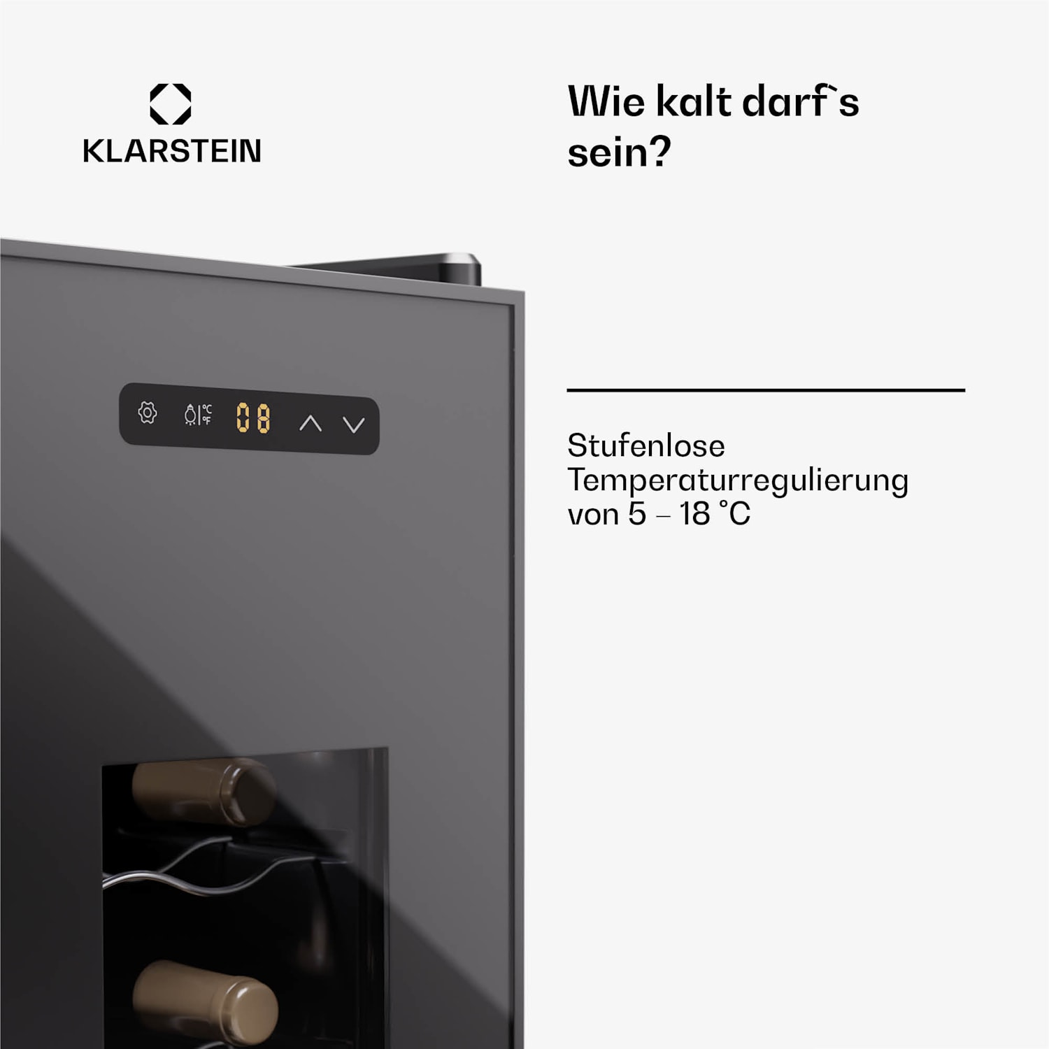 Silent Vino 12 Uno Slim Weinkühlschrank 30 L / 12 Fl 5-18 °C Touch 