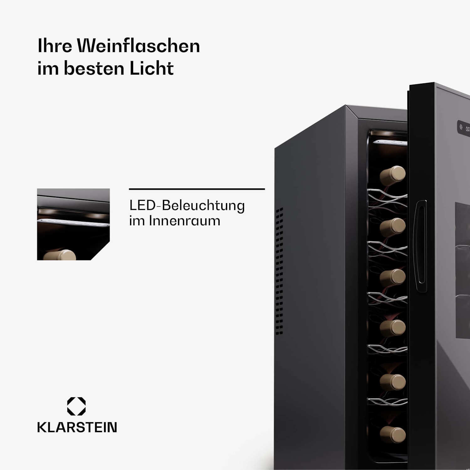 Silent Vino 12 Uno Slim Weinkühlschrank 30 L / 12 Fl 5-18 °C Touch 