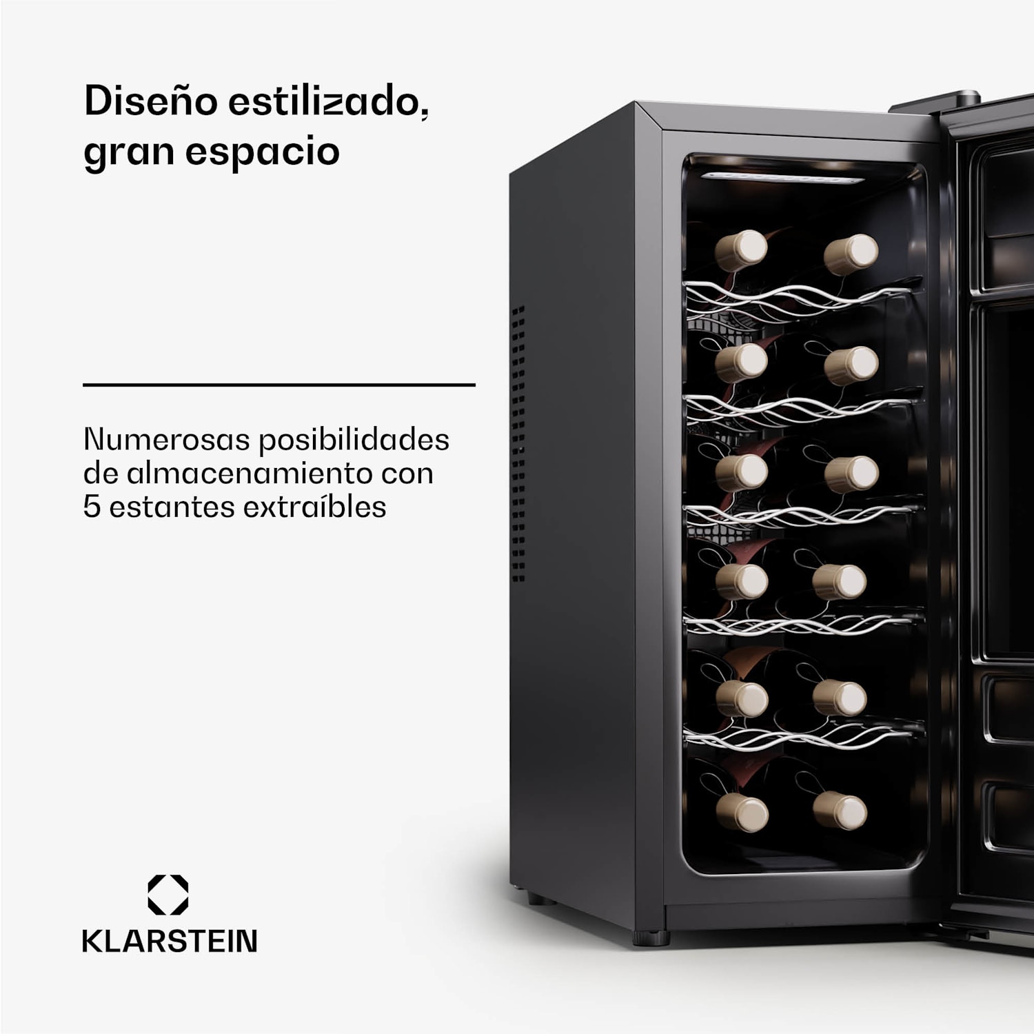 Silent Nevera par vino 12 Uno Slim 30 L / 12 botellas 5-18 °C Touch 