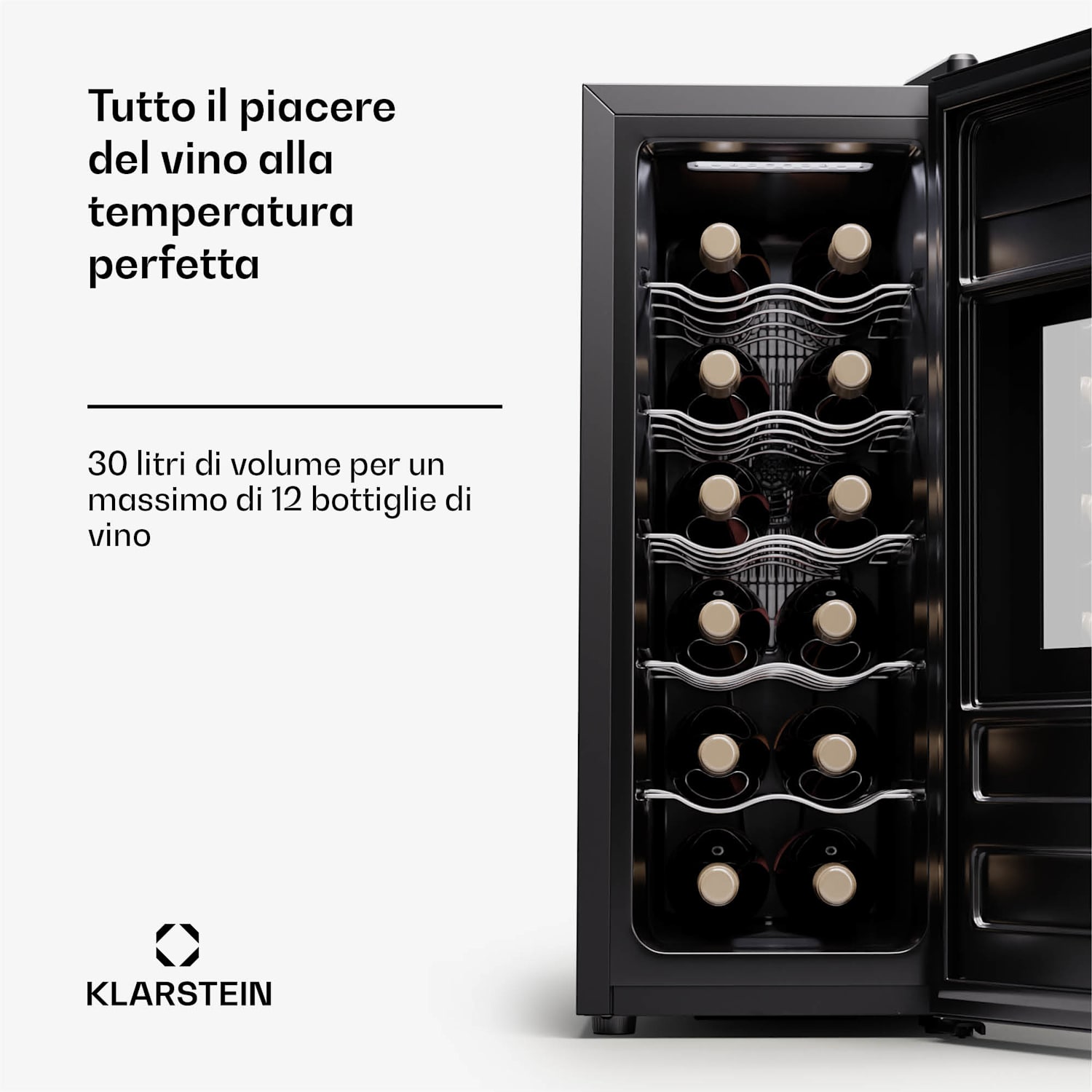 Silent Vino 12 Uno Slim cantinetta vino, 30 l / 12 bottiglie, 5-18 °C, touch 