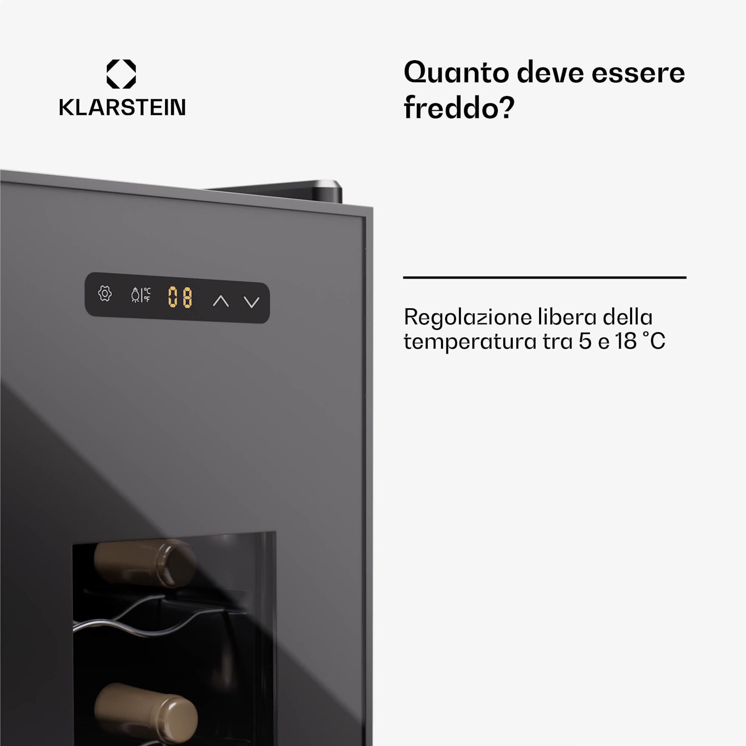 Silent Vino 12 Uno Slim cantinetta vino, 30 l / 12 bottiglie, 5-18 °C, touch 
