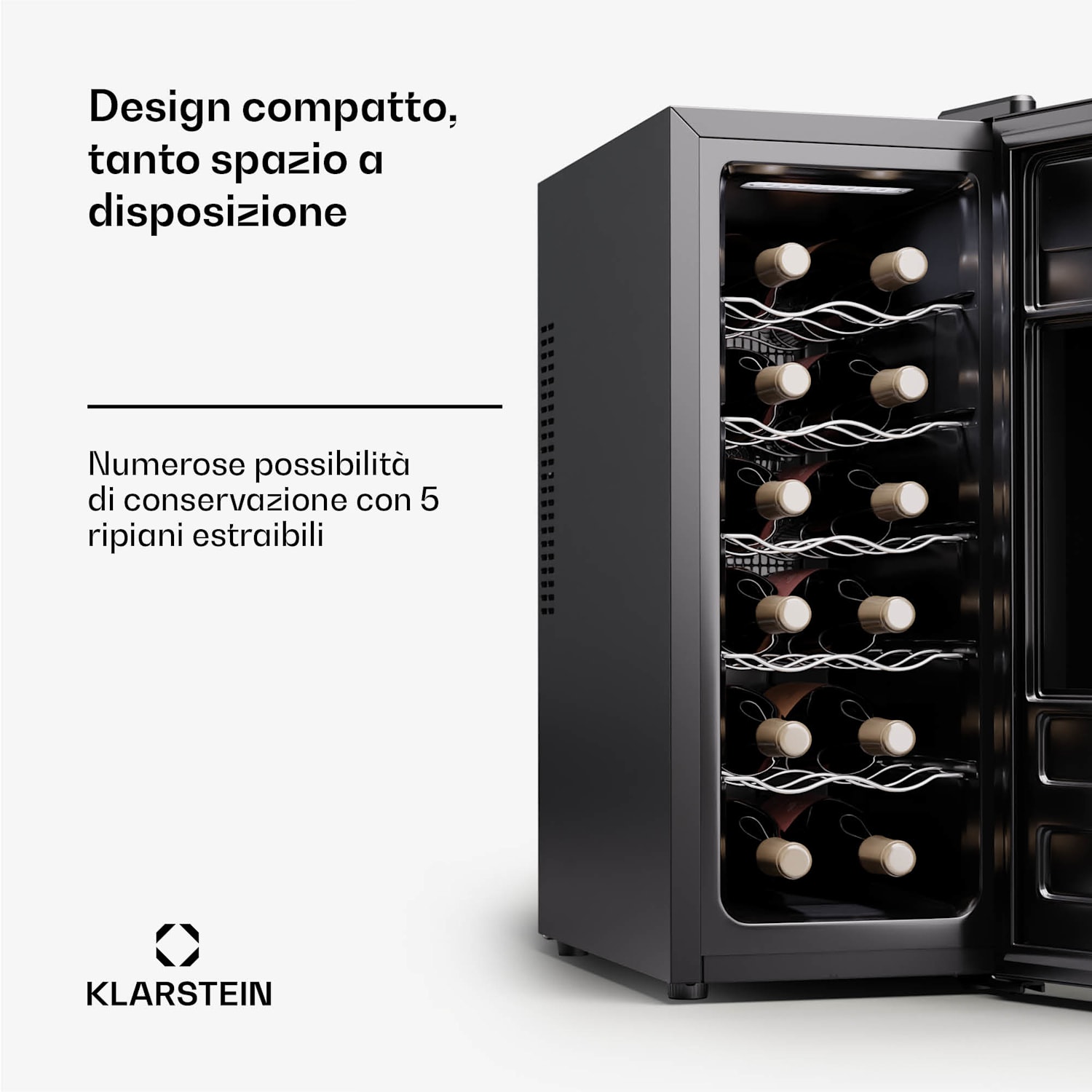 Silent Vino 12 Uno Slim cantinetta vino, 30 l / 12 bottiglie, 5-18 °C, touch 