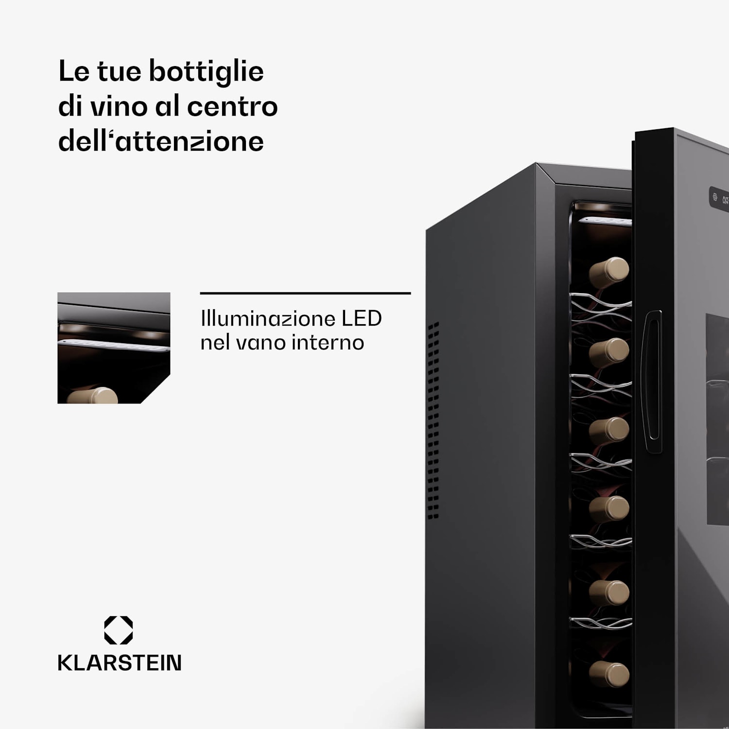 Silent Vino 12 Uno Slim cantinetta vino, 30 l / 12 bottiglie, 5-18 °C, touch 