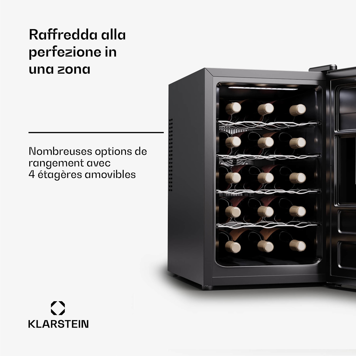 Silent Vino 15 Uno cave à vin 39 L / 15 Bt 5-18 °C Tactile 39 Ltr | 1 zone de conservation | Noir