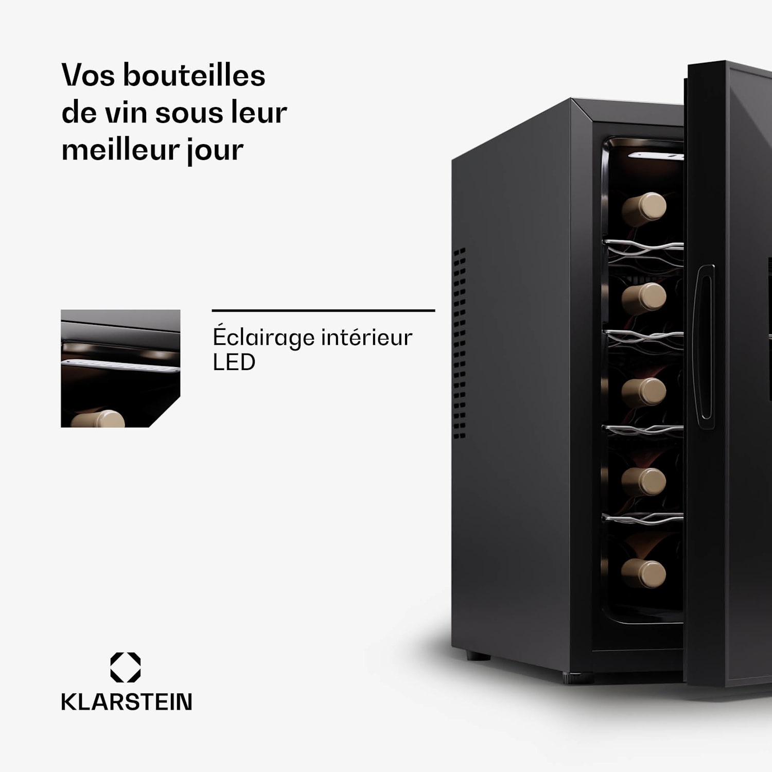 Silent Vino 15 Uno cave à vin 39 L / 15 Bt 5-18 °C Tactile 39 Ltr | 1 zone de conservation | Noir