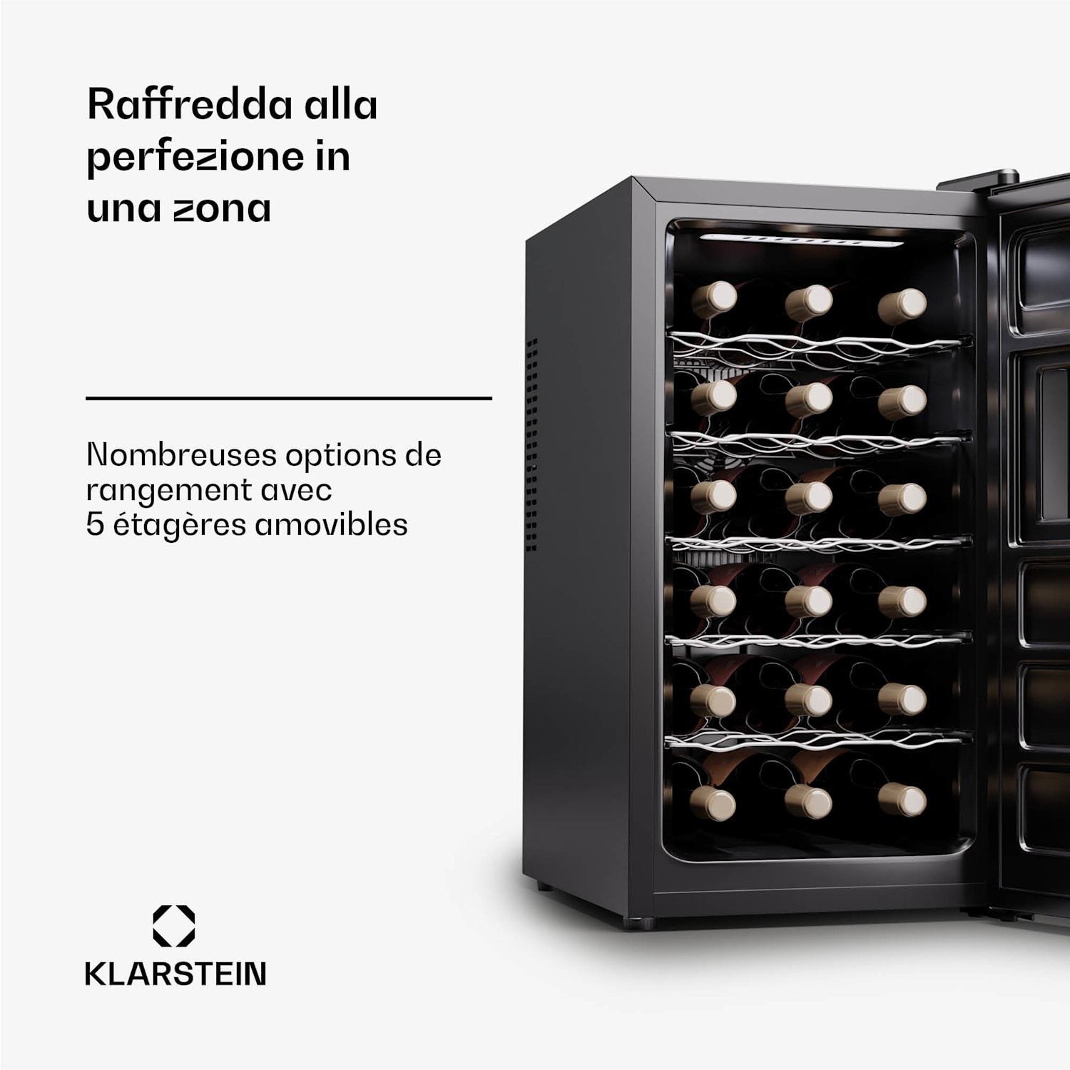 Silent Vino 18 Uno wijnkoelkast 46 l / 18 fl 5-18 °C touch 46 Ltr | 1 koelzone | Zwart