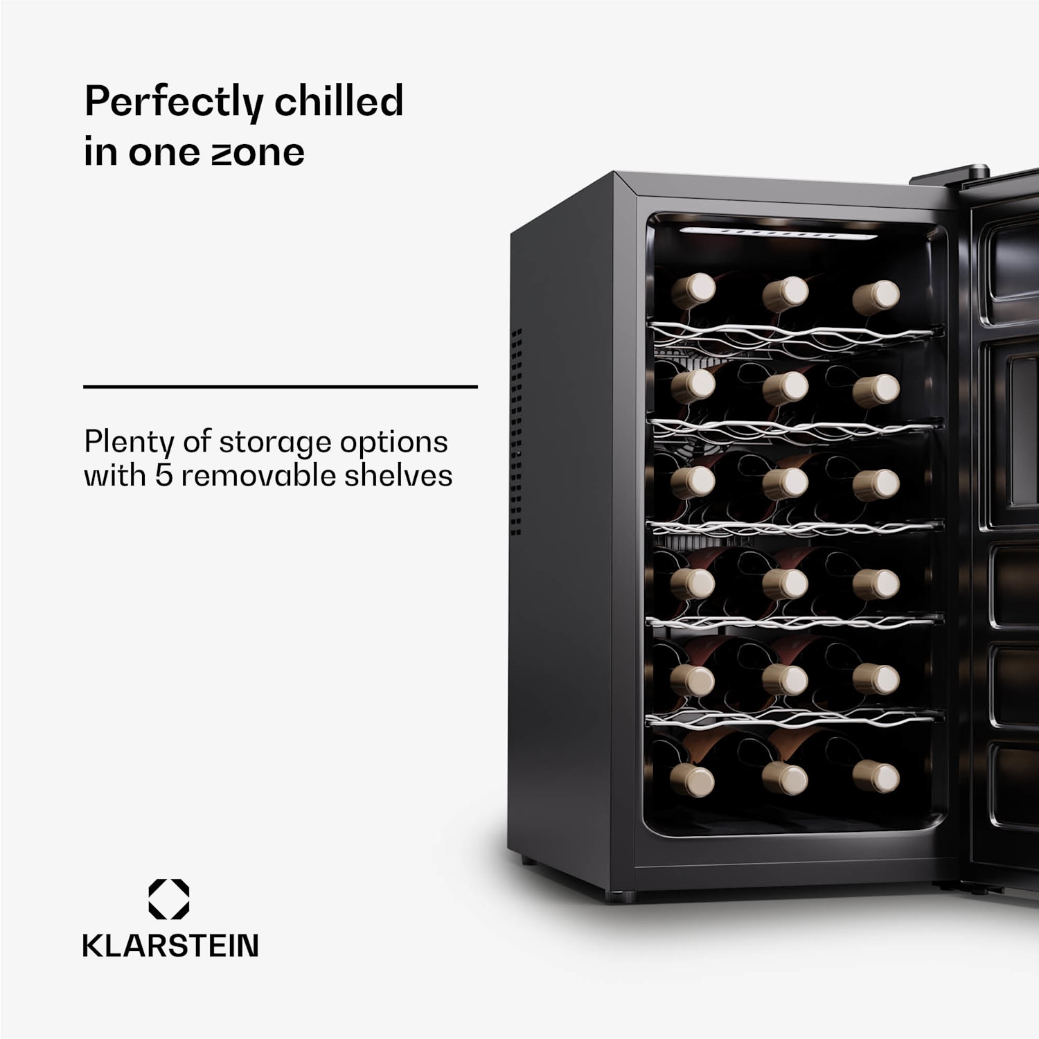 Silent Vino 18 Uno, hladilnik za vino, 46 l / 18 steklenic, 5-18 °C, na dotik 