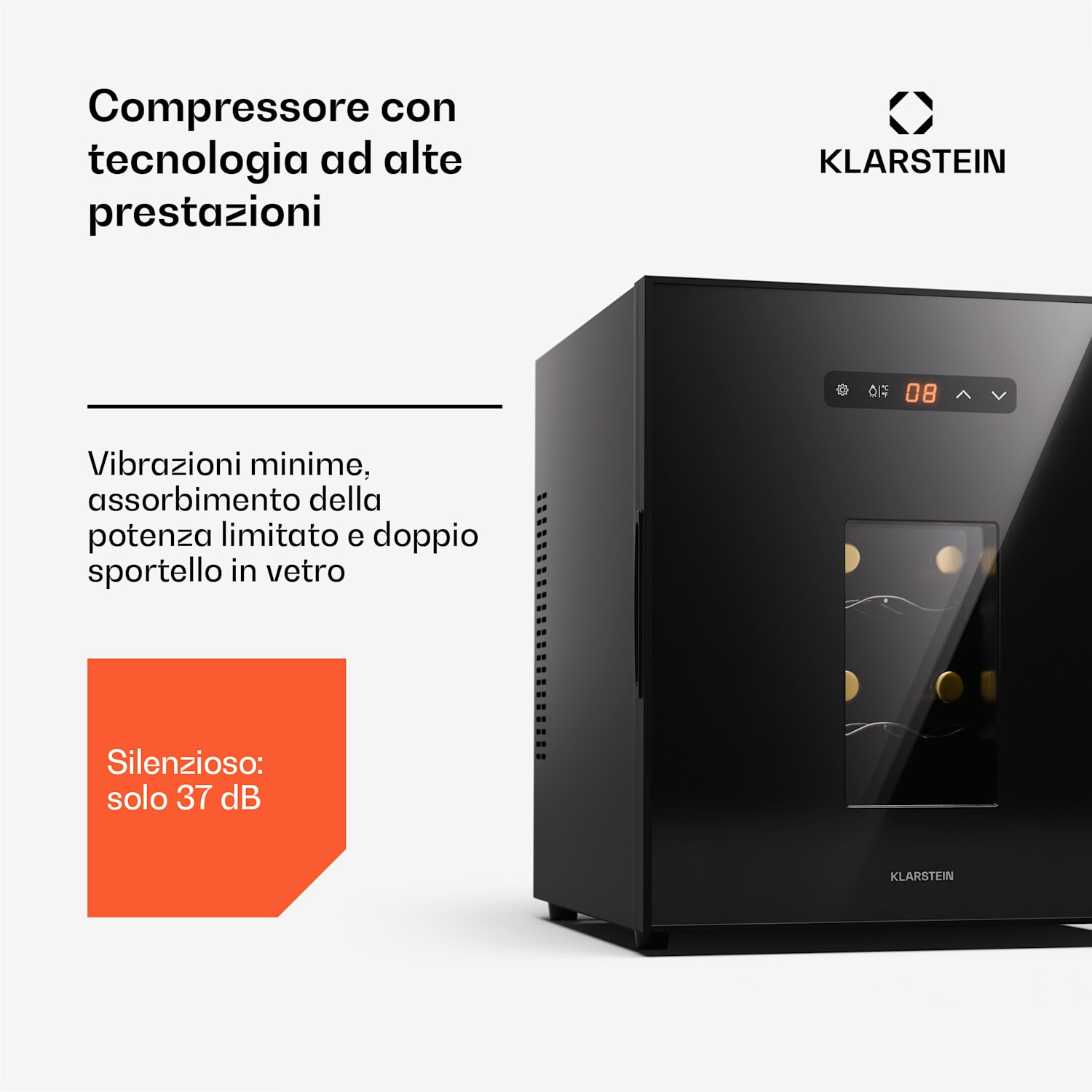 Silent Vino 16 Uno | wijnkoelkast | 1 zone / 16 flessen 