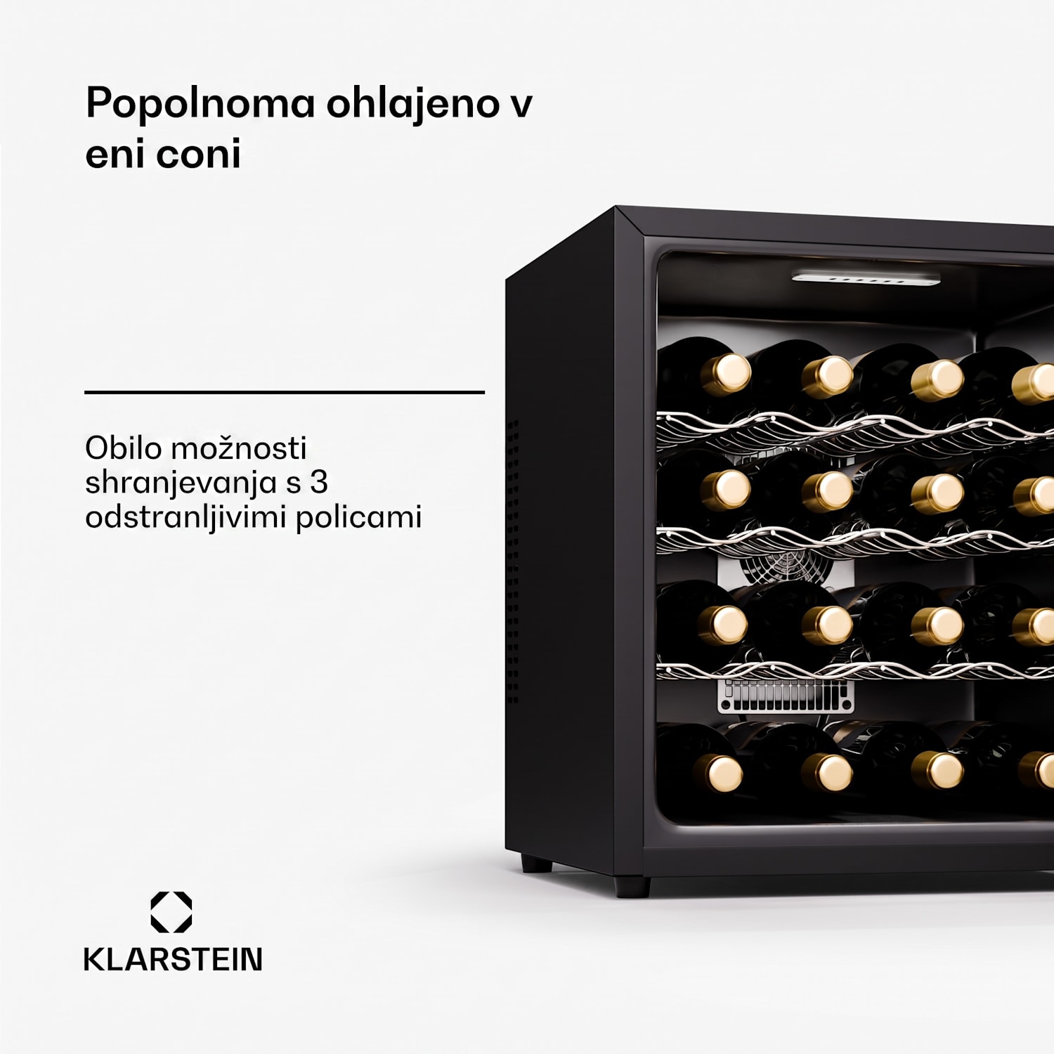 Silent Vino 16 Uno, Hladilnik za vino, 1 cona / 16 steklenic 