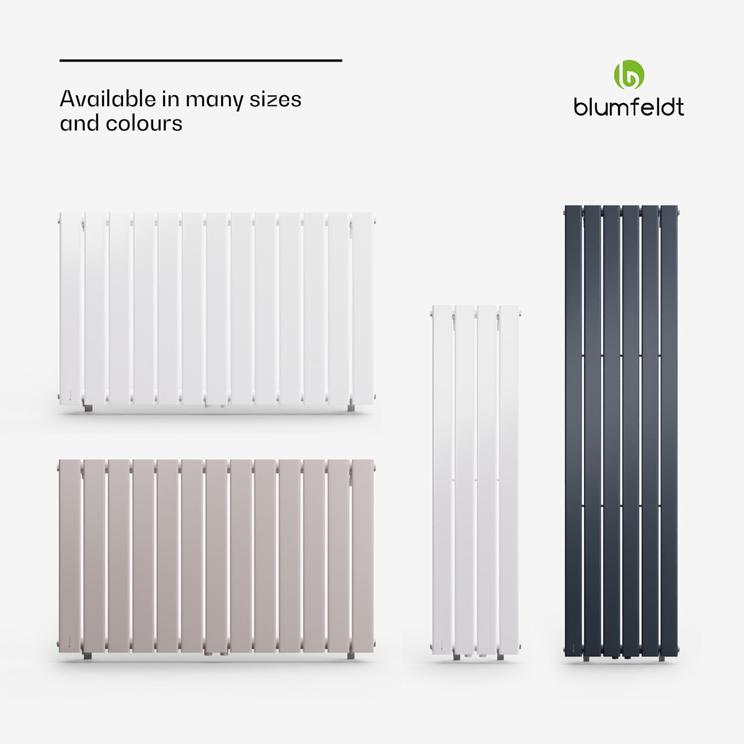 Ontario, radiator, 100 x 60, conexiune laterală și centrală de 1/2 inch, montare pe perete, 681 W 100 x 60 cm | o linie | Antracit