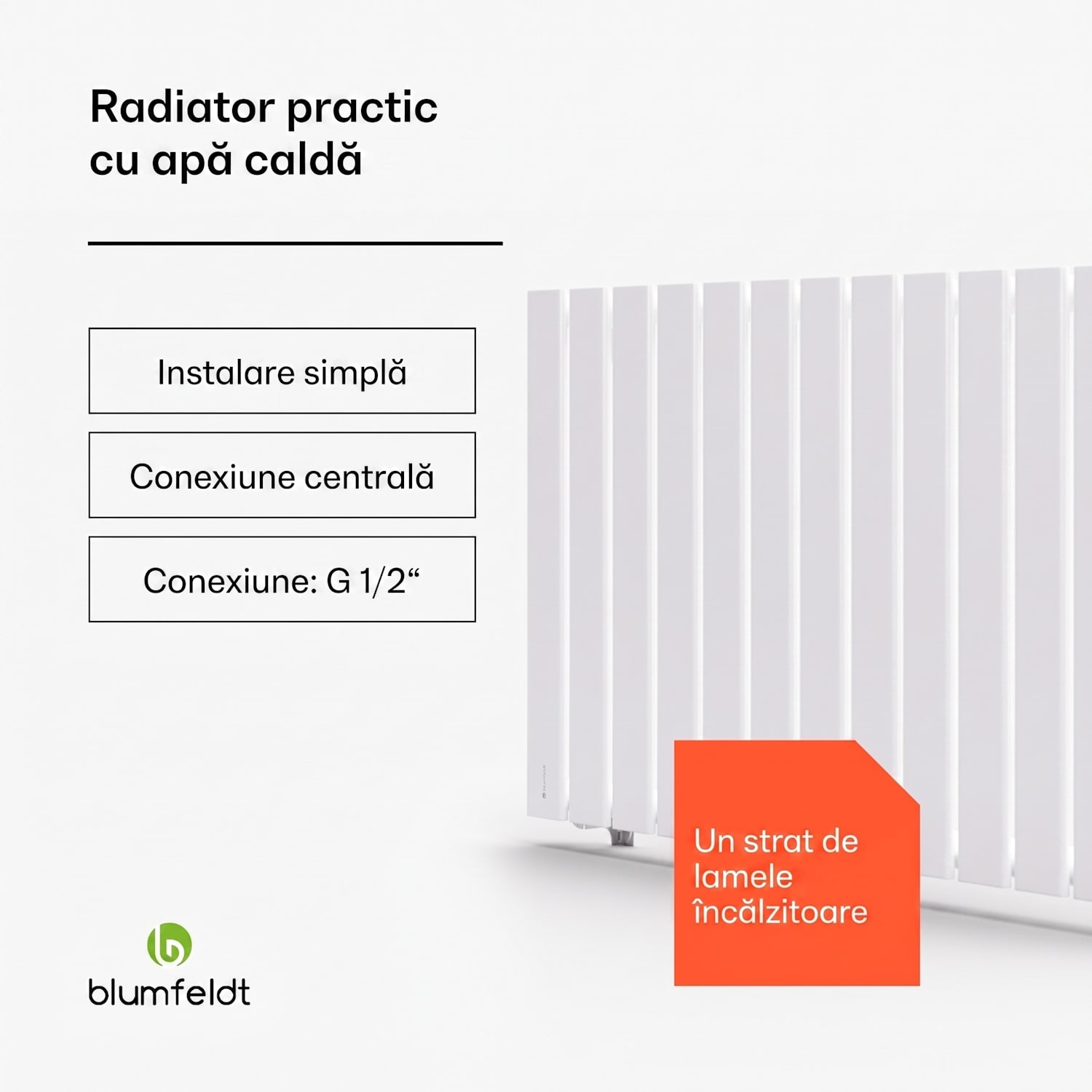 Ontario, radiator, 100 x 60, conexiune laterală și centrală de 1/2 inch, montare pe perete, 681 W 100 x 60 cm | o linie | Alb