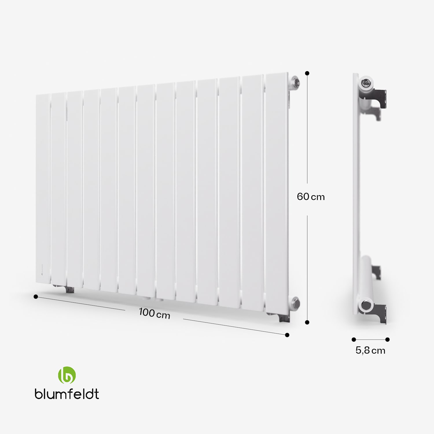 Ontario, радиатор, 100 x 60, 1/2" странична и централна връзка, монтаж на стена, 681 W 