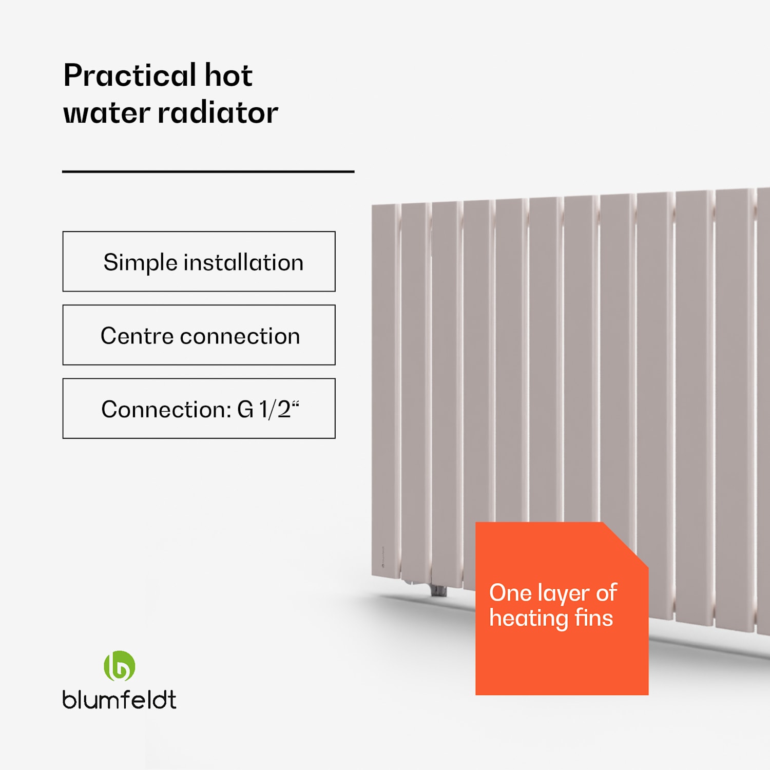 Ontario, radiátor, 100 x 60, 1/2" boční připojení, montáž na stěnu, 681 W 
