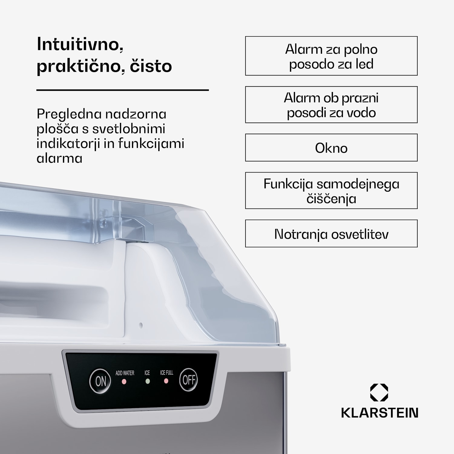 Izdelovalnik ledenih kock, Wallberg Nugget Ice Maker Srebrna
