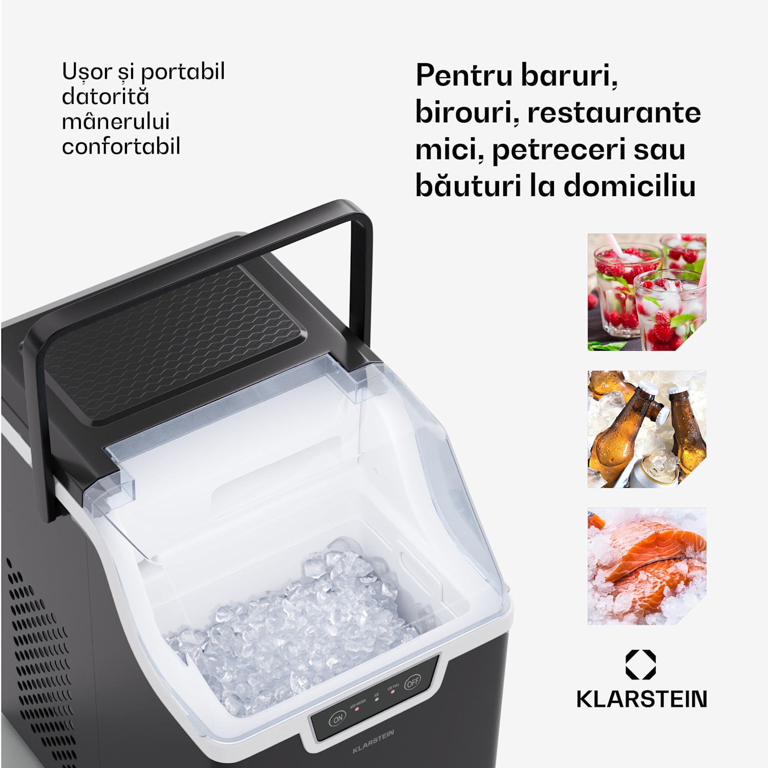 Producător de cuburi de gheață, Wallberg Nugget Ice Maker Negru