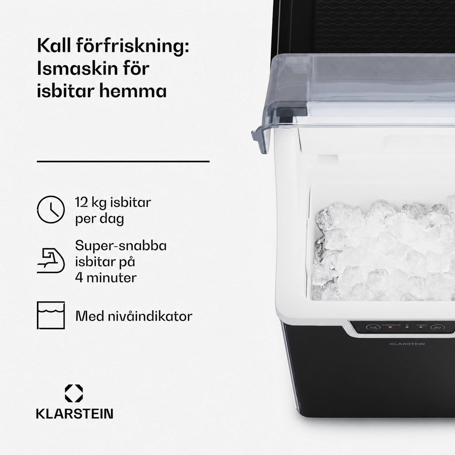 Wallberg ismaskin för nuggetis Svart