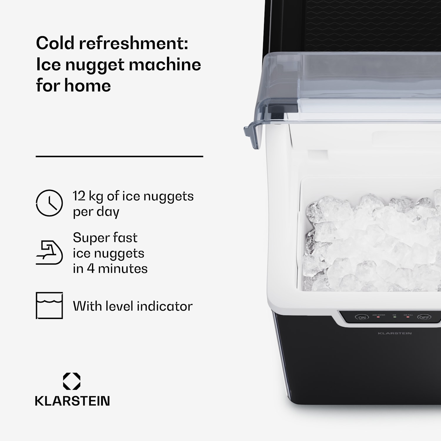 Wallberg Nugget Ice Maker ijsblokjesmachine Zwart