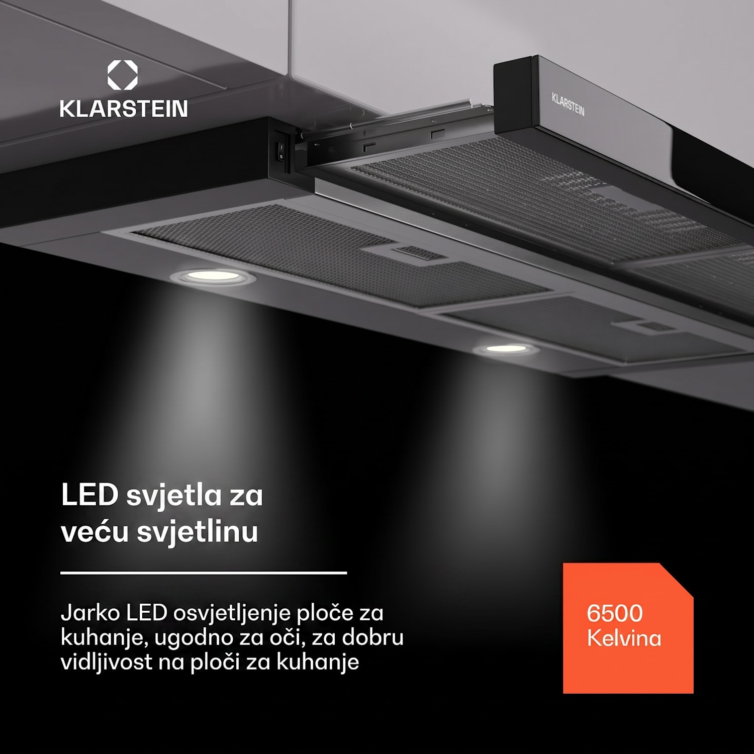 Mariana 90 Neo, ravna kuhinjska napa, 547 m³/h, ekstrakcija/recirkulacija zraka, LED, EEK C 90 cm | Crna