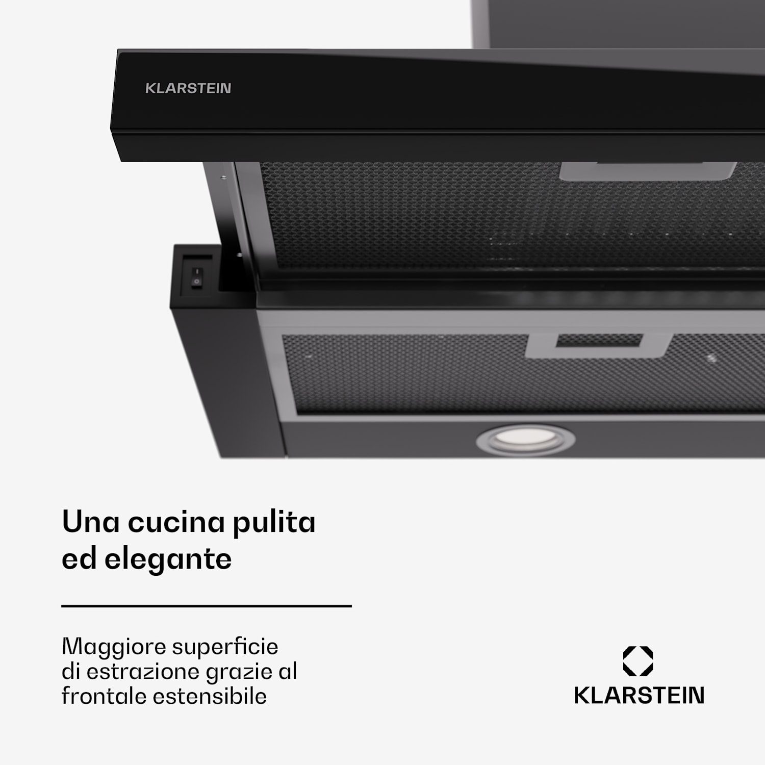 Mariana 90 Neo - Cappa aspirante a schermo piatto, 491 m³/ora, scarico/ricircolo, LED, classe energetica C 90 cm | Nero