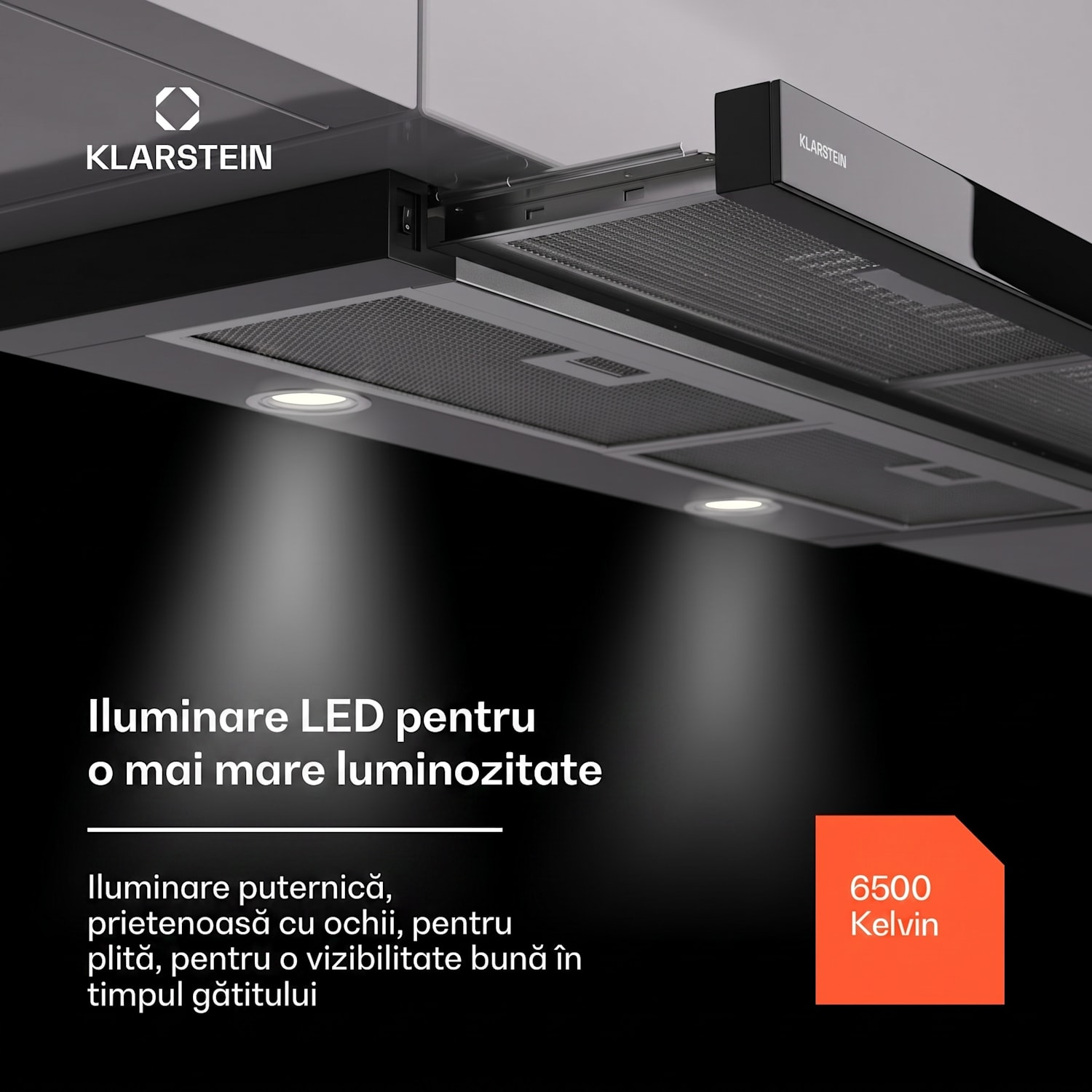 Mariana 90 Neo, hotă plată, 547 m³/h, extracție/recirculare, LED, EEK C 90 cm | Negru