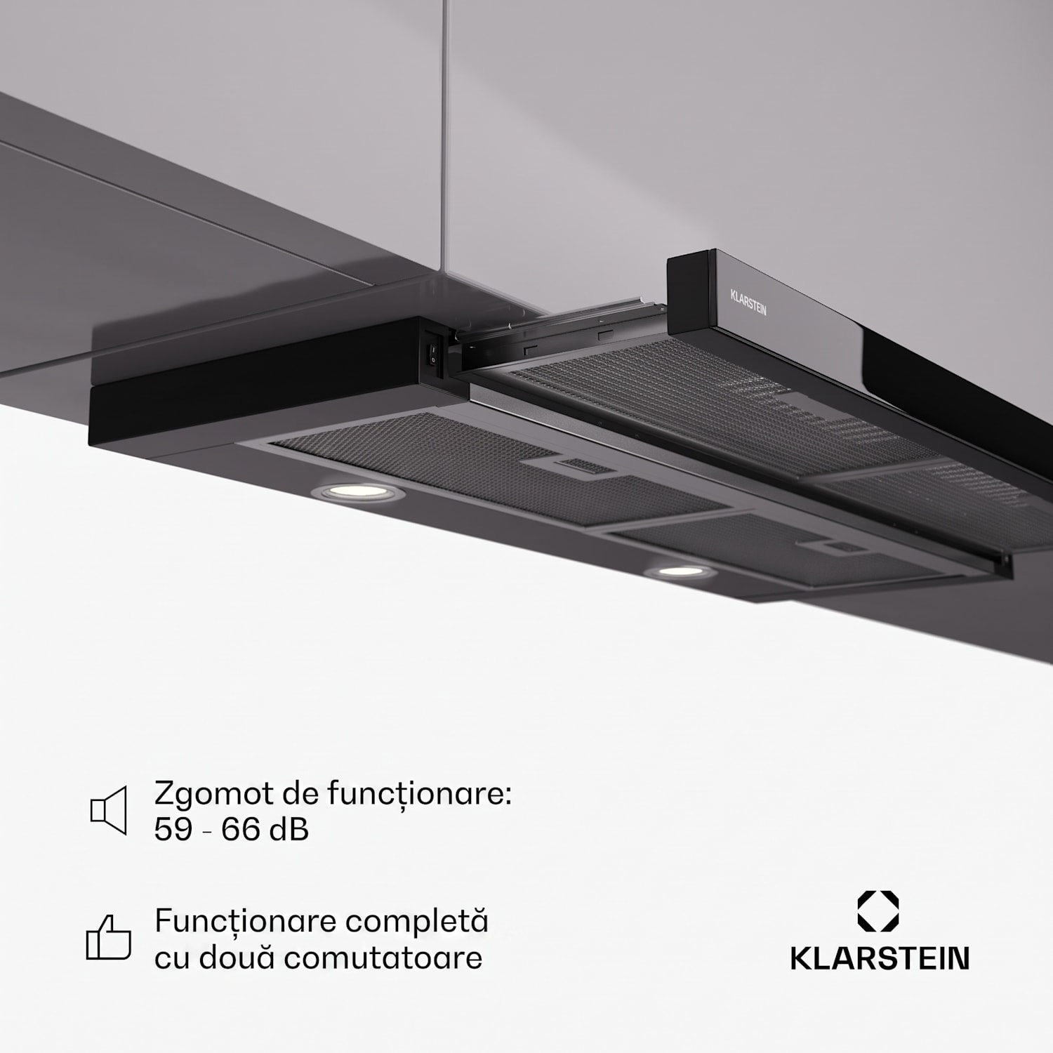 Mariana 90 Neo, hotă plată, 547 m³/h, extracție/recirculare, LED, EEK C 90 cm | Negru