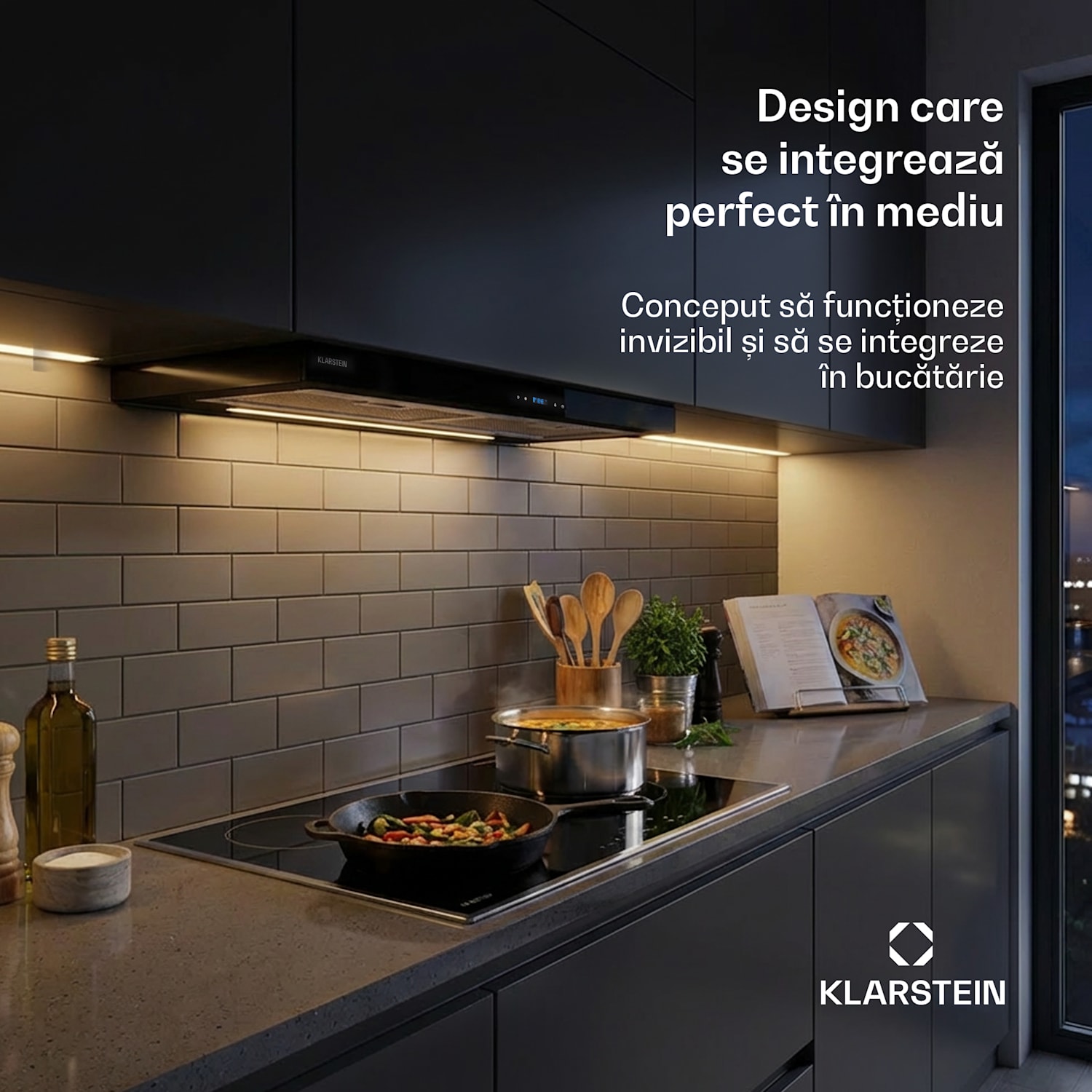 Mariana 90 Neo, hotă plată, 90 cm, 640 m³/h, extracție, LED 90 cm | Negru