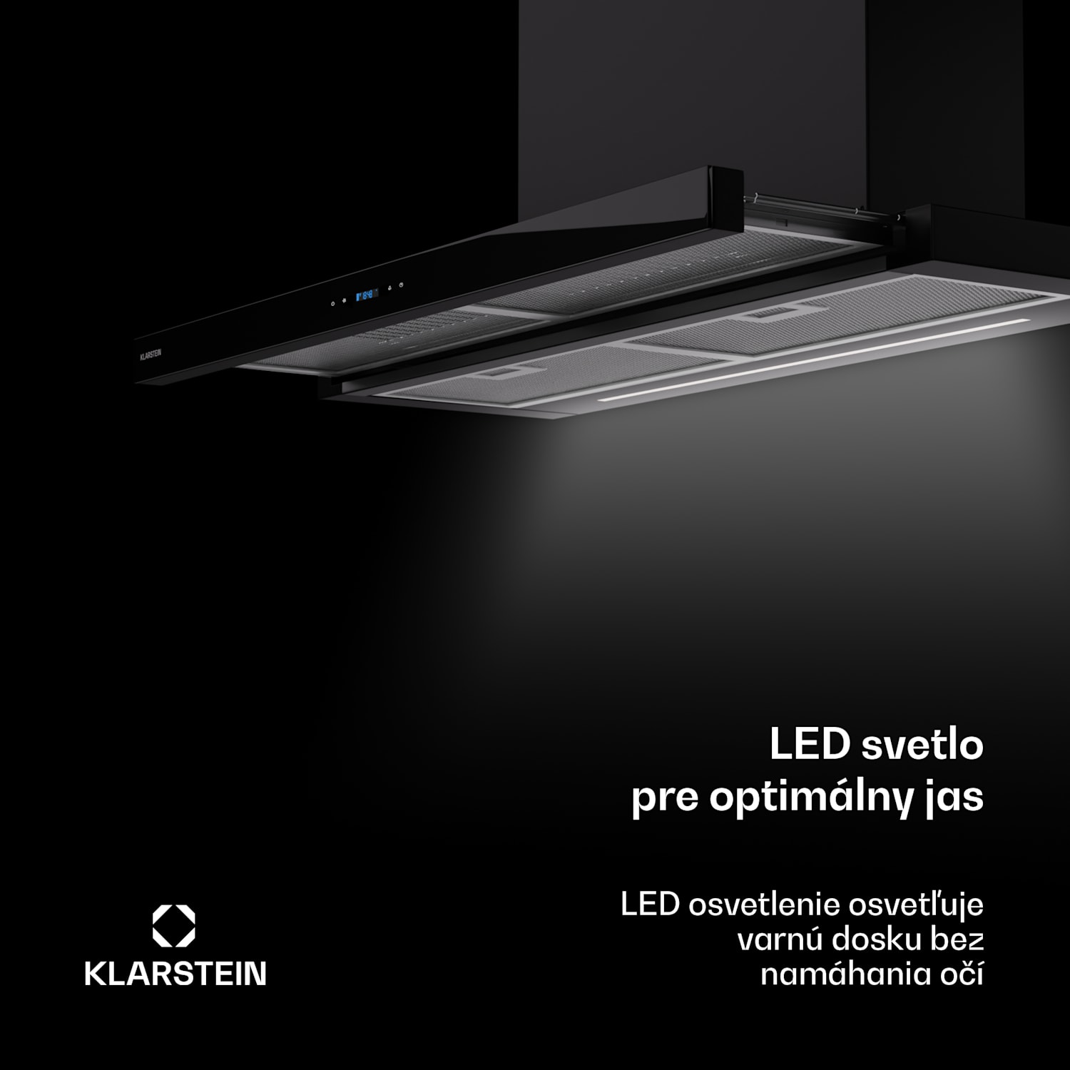 Mariana Neo 90, plochý digestor, 90 cm, 640 m³/h, odsávanie vzduchu, LED 90 cm | Čierna