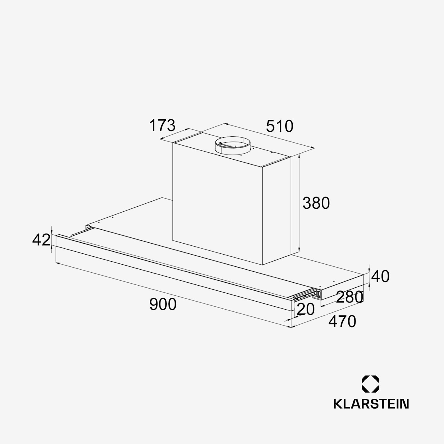 Mariana 90 Neo, lapos páraelszívó, 90 cm, 640 m³/h, légelszívás, LED 90 cm | Fekete