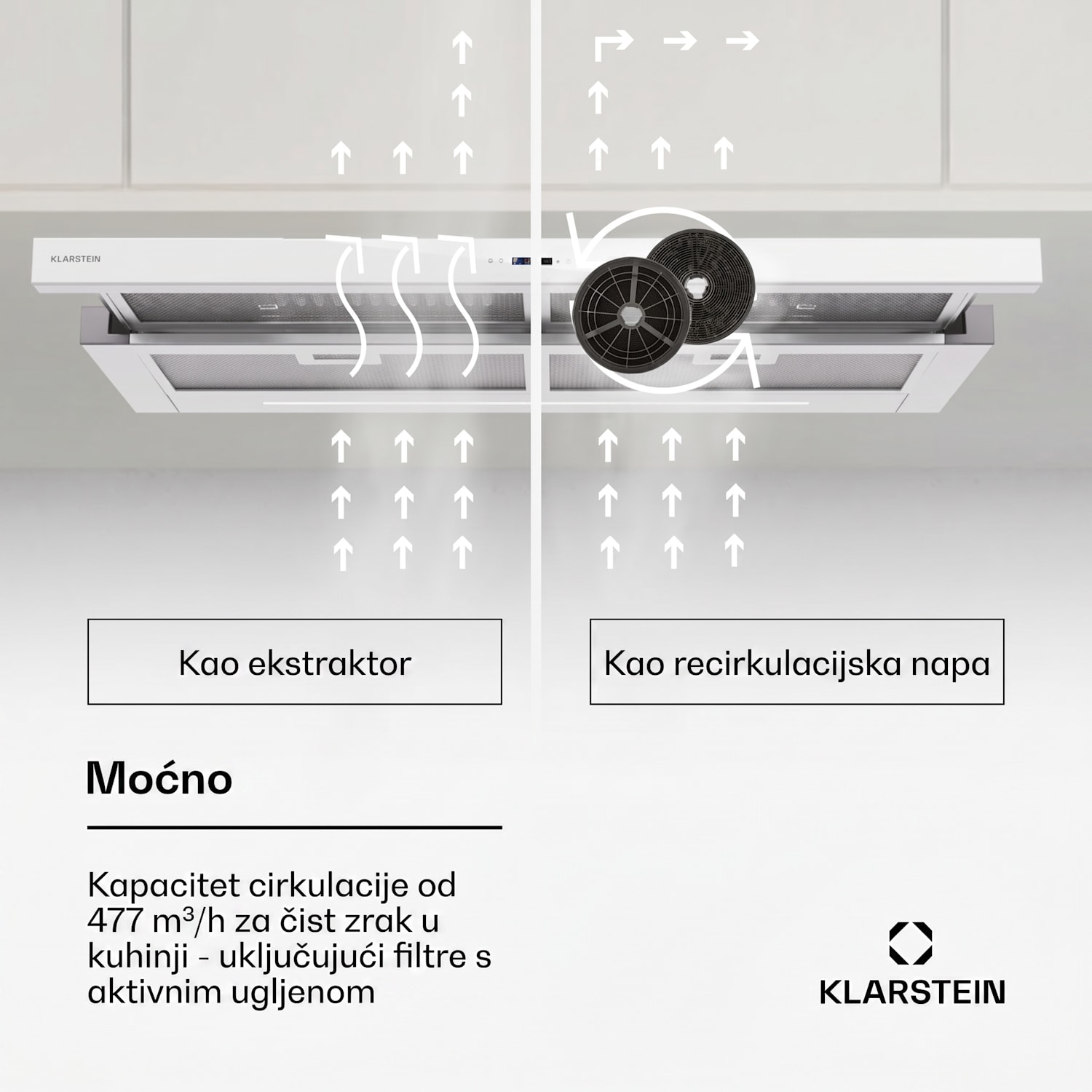 Mariana Neo 90, ravna napa, 90 cm, 640 m³/h, odvod zraka, LED 90 cm | Bijela