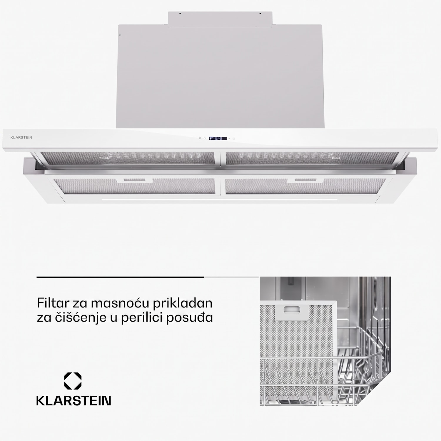 Mariana Neo 90, ravna napa, 90 cm, 640 m³/h, odvod zraka, LED 90 cm | Bijela