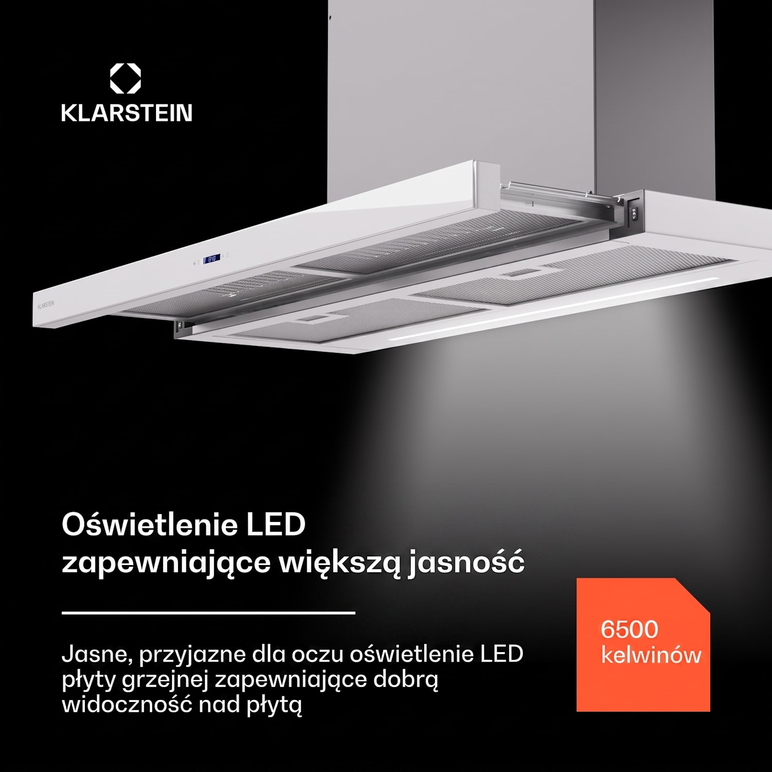 Mariana Neo 90, okap kuchenny teleskopowy, 90 cm, 640 m³/h, tryb odprowadzania powietrza (wyciąg), LED 90 cm | Bela