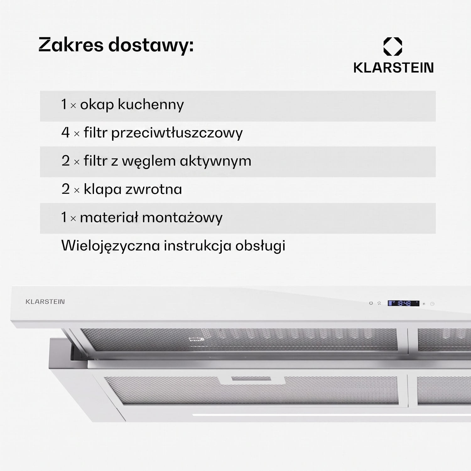 Mariana Neo 90, okap kuchenny teleskopowy, 90 cm, 640 m³/h, tryb odprowadzania powietrza (wyciąg), LED 90 cm | Bela
