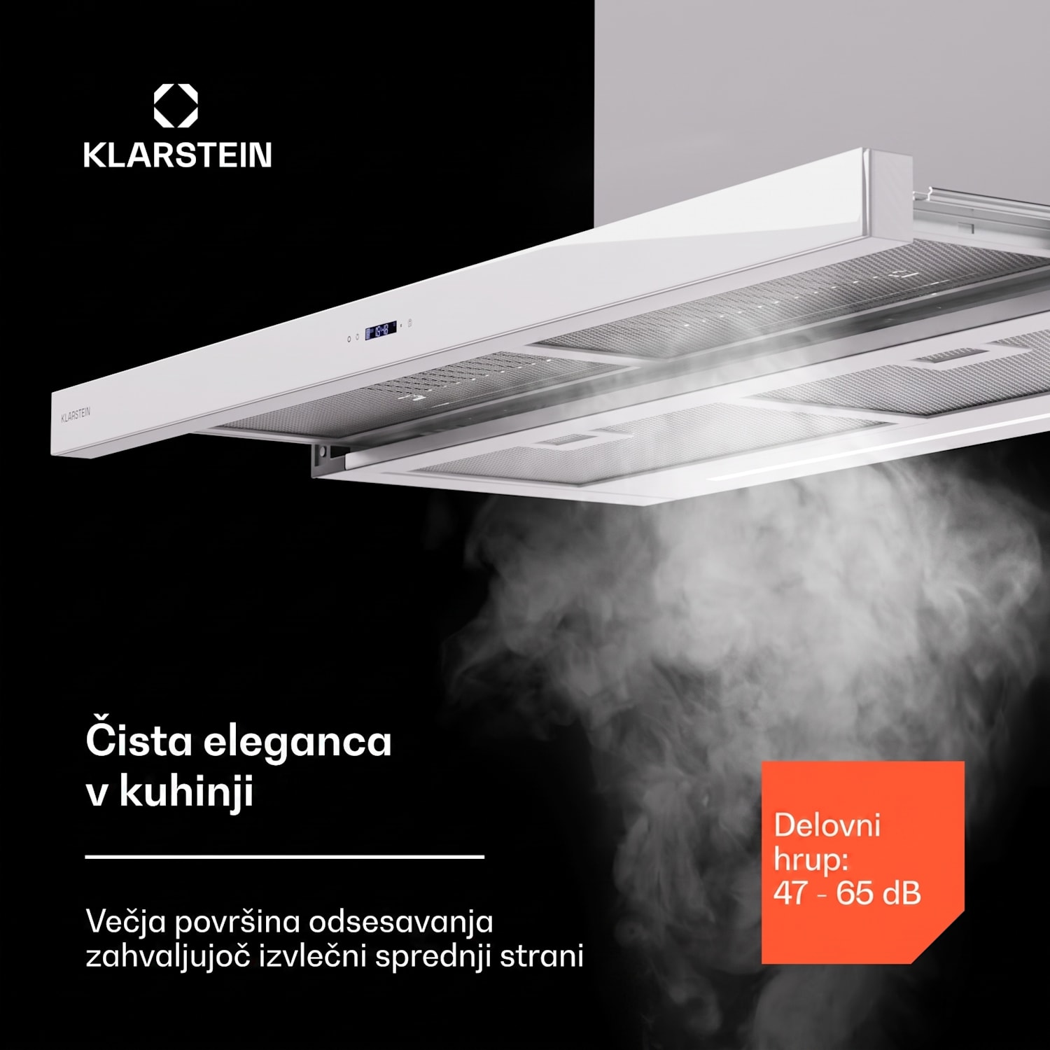 Mariana 90 Neo, ploščata napa, 90 cm, 640 m³/h, odsesavanje zraka, LED 90 cm | Bela
