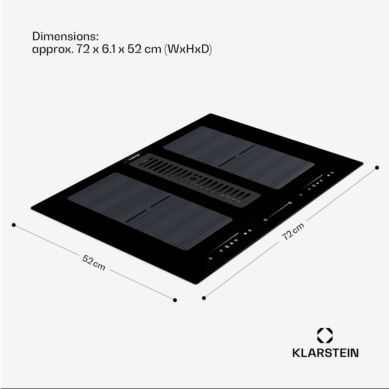 Full House 72 Down Air System, индукционна готварска печка + аспиратор, 329 m³/h, EEC A