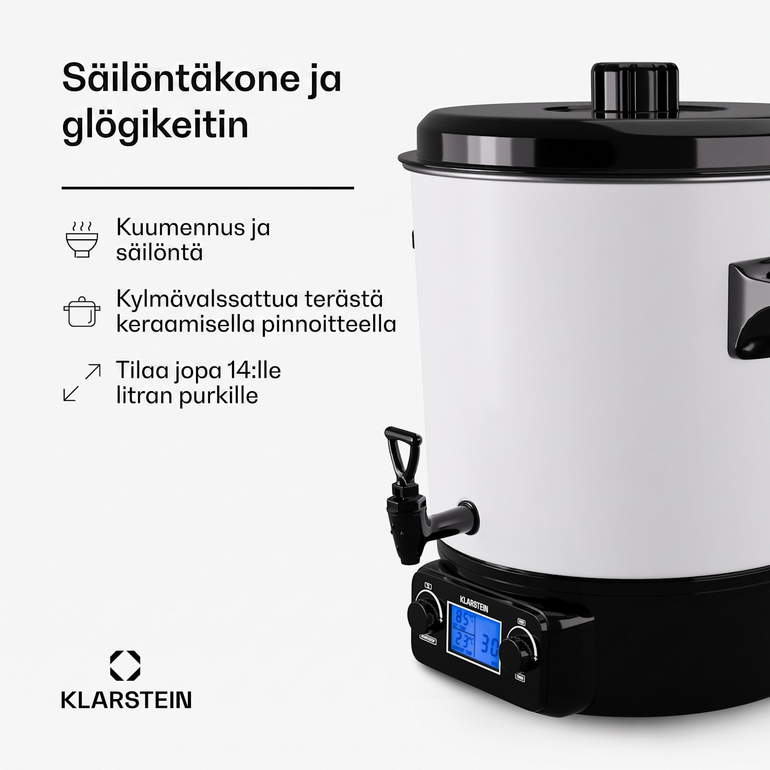 Biggie Digital säilöntäkeitin juoma-annostelija sähköinen 27 l 1800 W ruostumaton teräs 27 L | Digitaalinen | Valkoinen