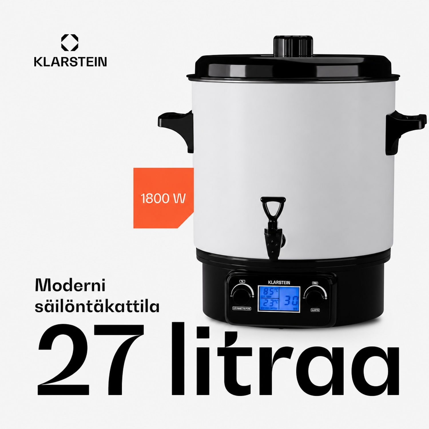 Biggie Digital säilöntäkeitin juoma-annostelija sähköinen 27 l 1800 W ruostumaton teräs 27 L | Digitaalinen | Valkoinen