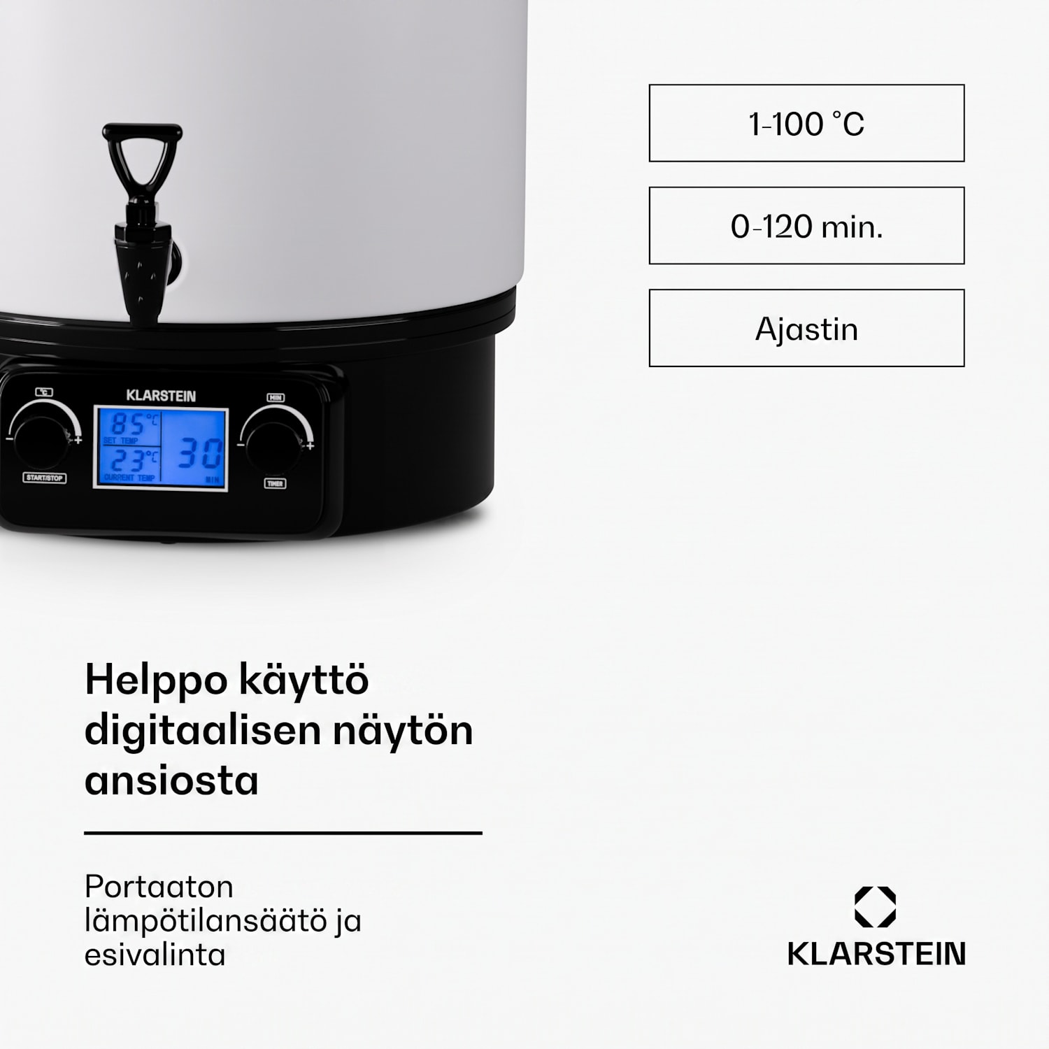 Biggie Digital säilöntäkeitin juoma-annostelija sähköinen 27 l 1800 W ruostumaton teräs 27 L | Digitaalinen | Valkoinen