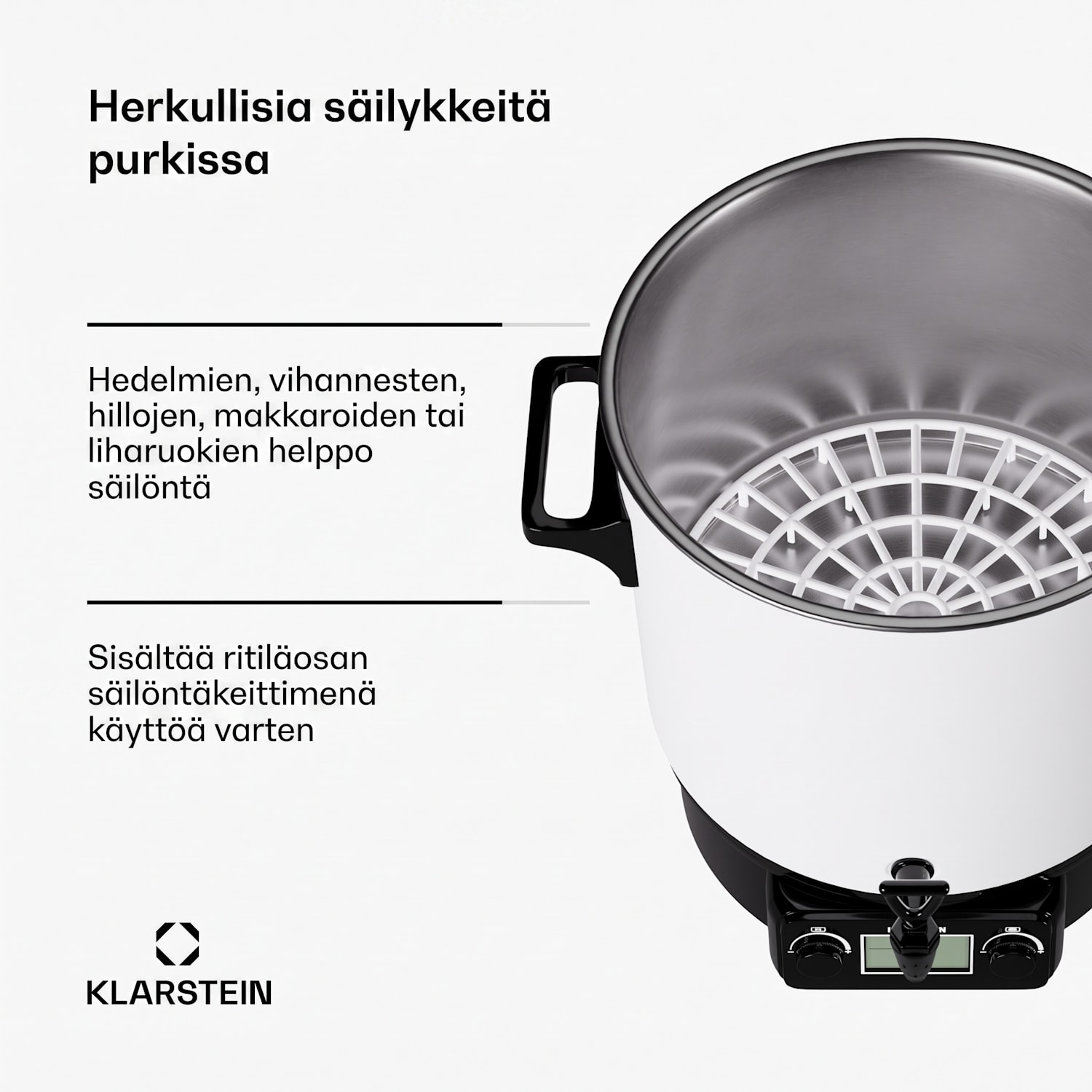 Biggie Digital säilöntäkeitin juoma-annostelija sähköinen 27 l 1800 W ruostumaton teräs 27 L | Digitaalinen | Valkoinen