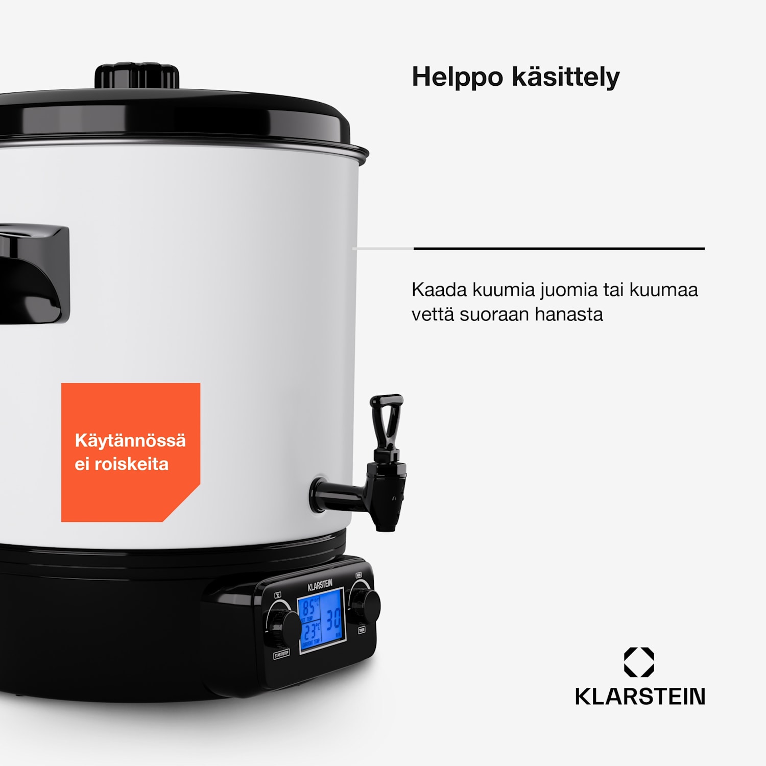 Biggie Digital säilöntäkeitin juoma-annostelija sähköinen 27 l 1800 W ruostumaton teräs 27 L | Digitaalinen | Valkoinen