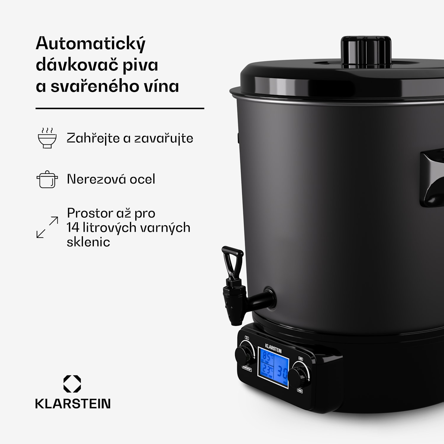 Biggie Digital, zavařovací hrnec, 27 l, 2000 W, nerezová ocel 